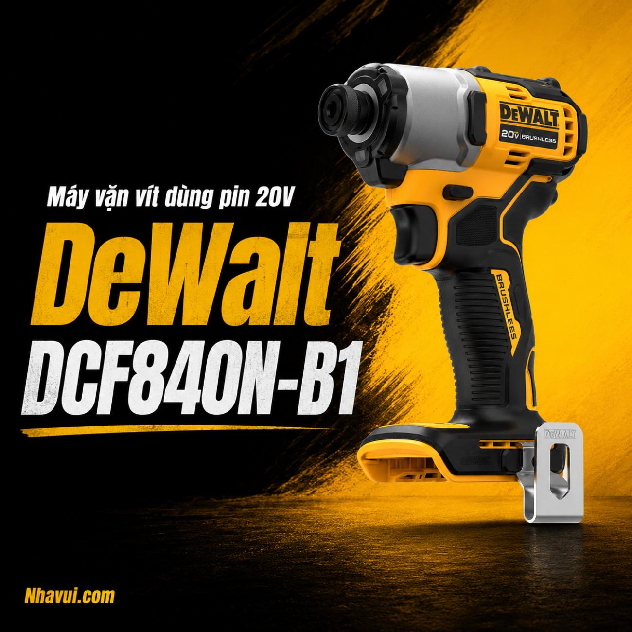 Máy vặn vít dùng pin 20V DeWalt DCF840N-B1 (Chưa Pin & Sạc)