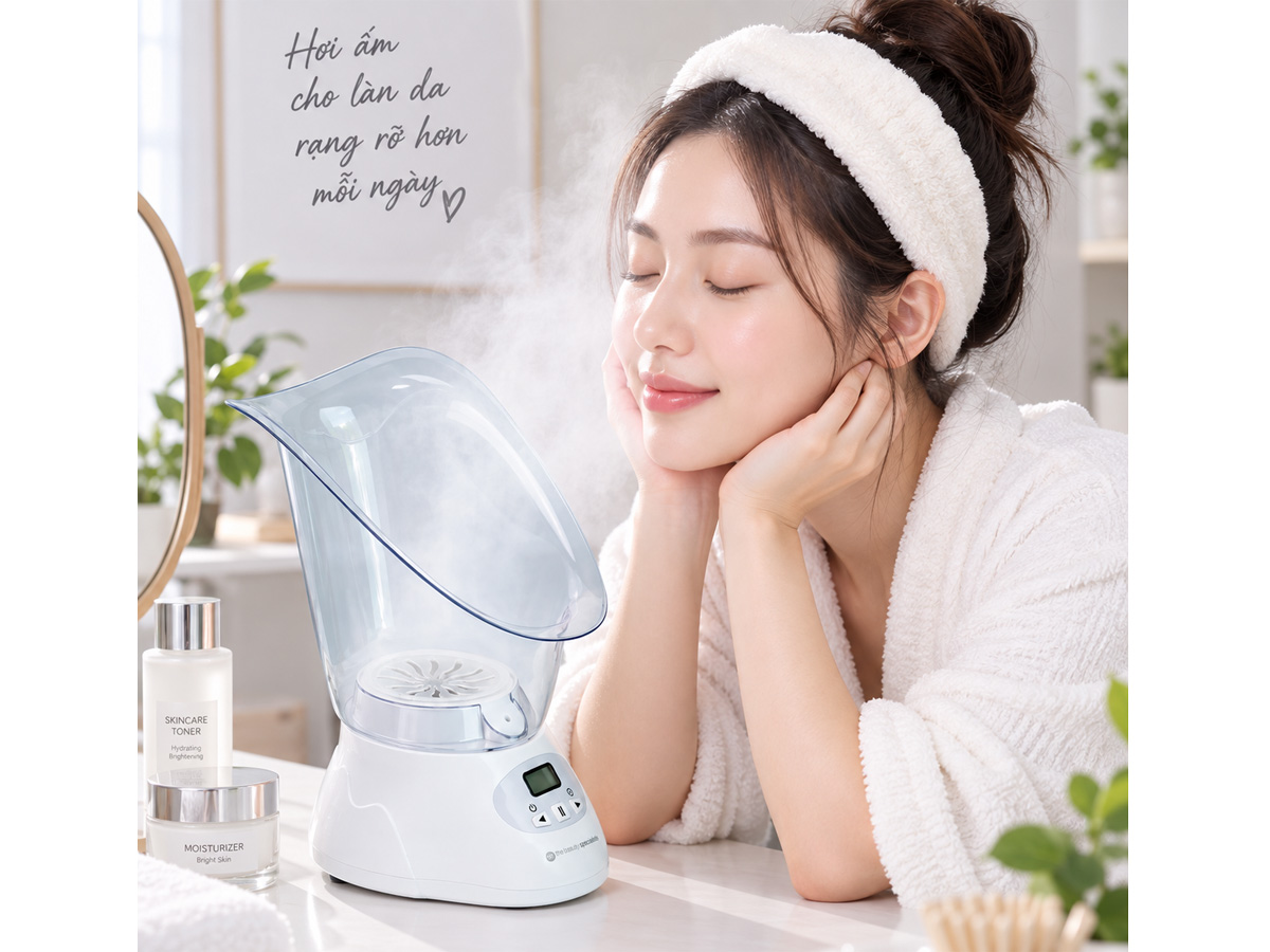 Máy xông hơi mặt ion âm Rio FSTE2 có hẹn giờ