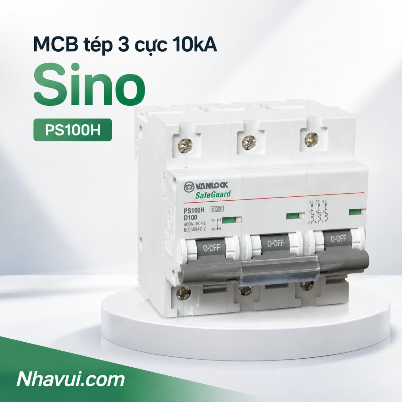 MCB Sino PS100H 3 cực 10kA