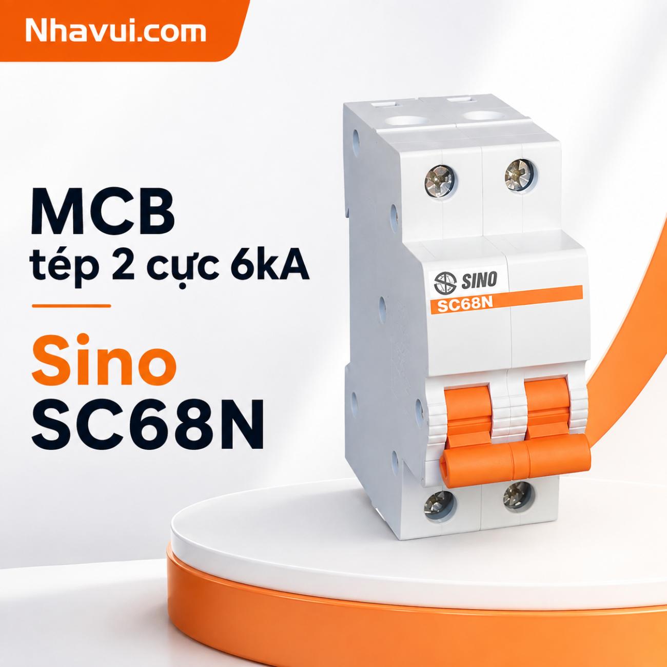 MCB tép Sino SC68N 1 cực 6kA