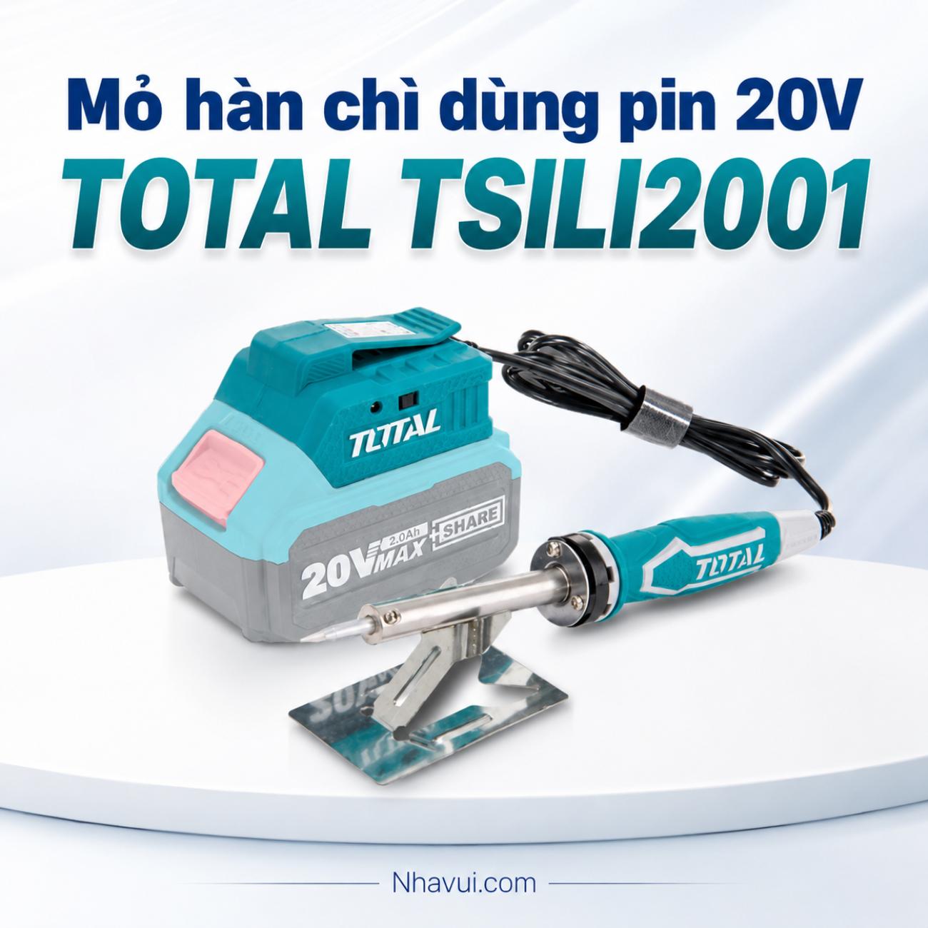 Mỏ hàn chì dùng pin Total TSILI2001 20V