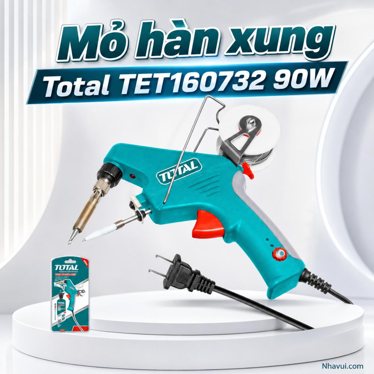 Mỏ hàn xung Total TET160732 90W tích hợp cuộn chì hàn