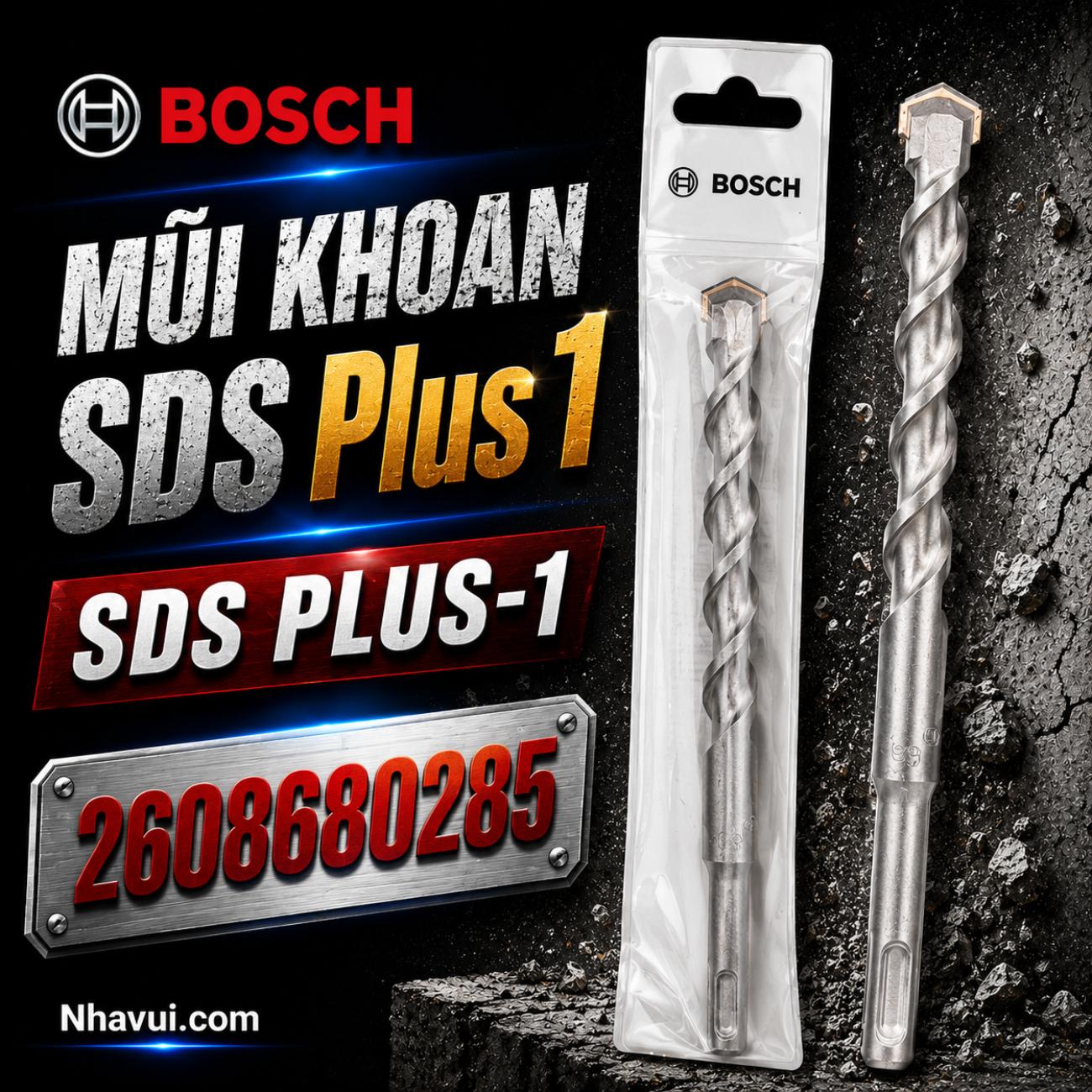 Mũi khoan bê tông Bosch SDS Plus-1 kích thước 16x150x210mm 2608680285