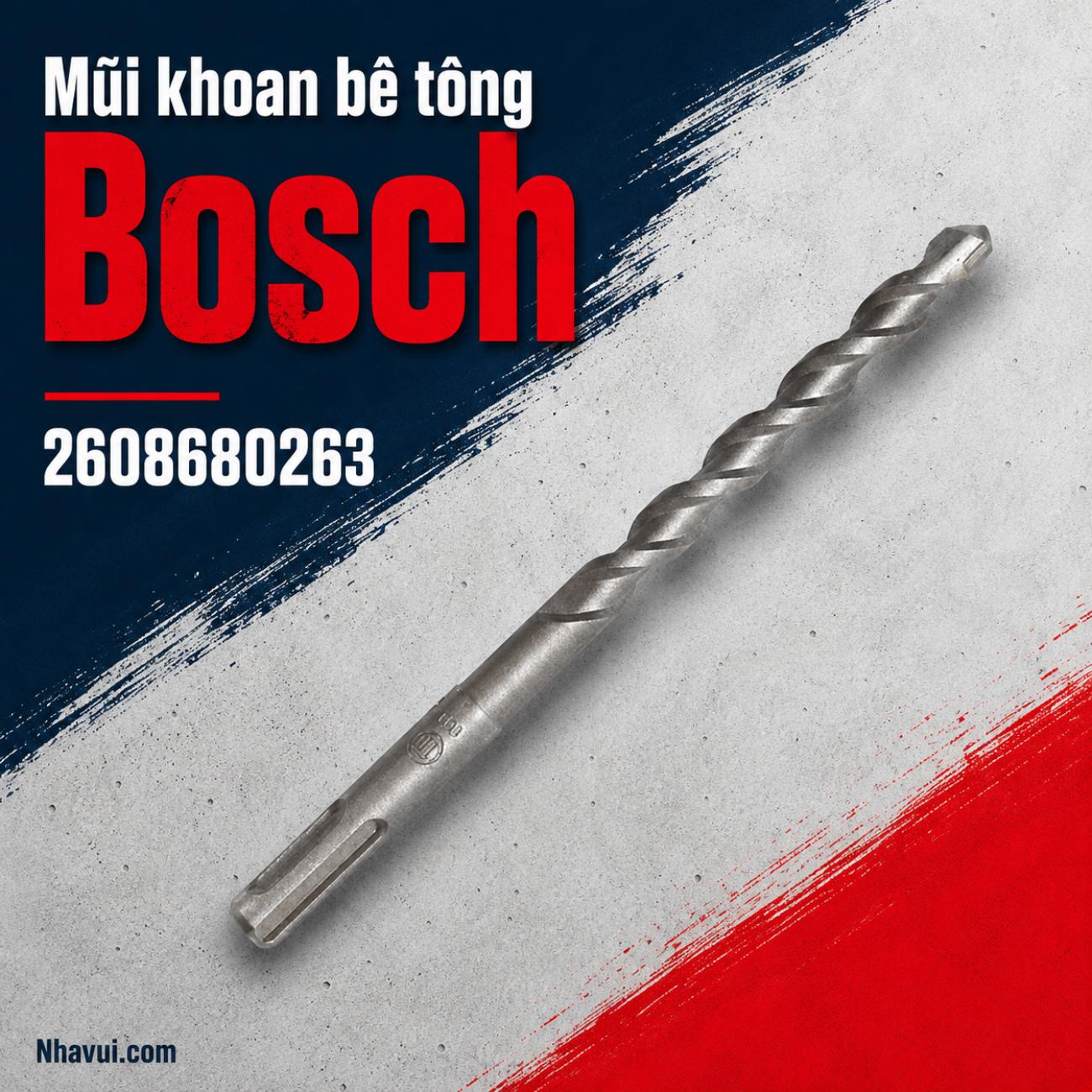 Mũi khoan bê tông Bosch SDS Plus-1 kích thước 6x100x160mm 2608680263