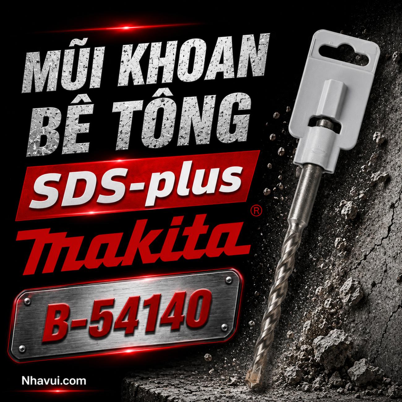 Mũi khoan bê tông hợp kim Makita SDS Plus kích thước 6x50x110mm B-54140