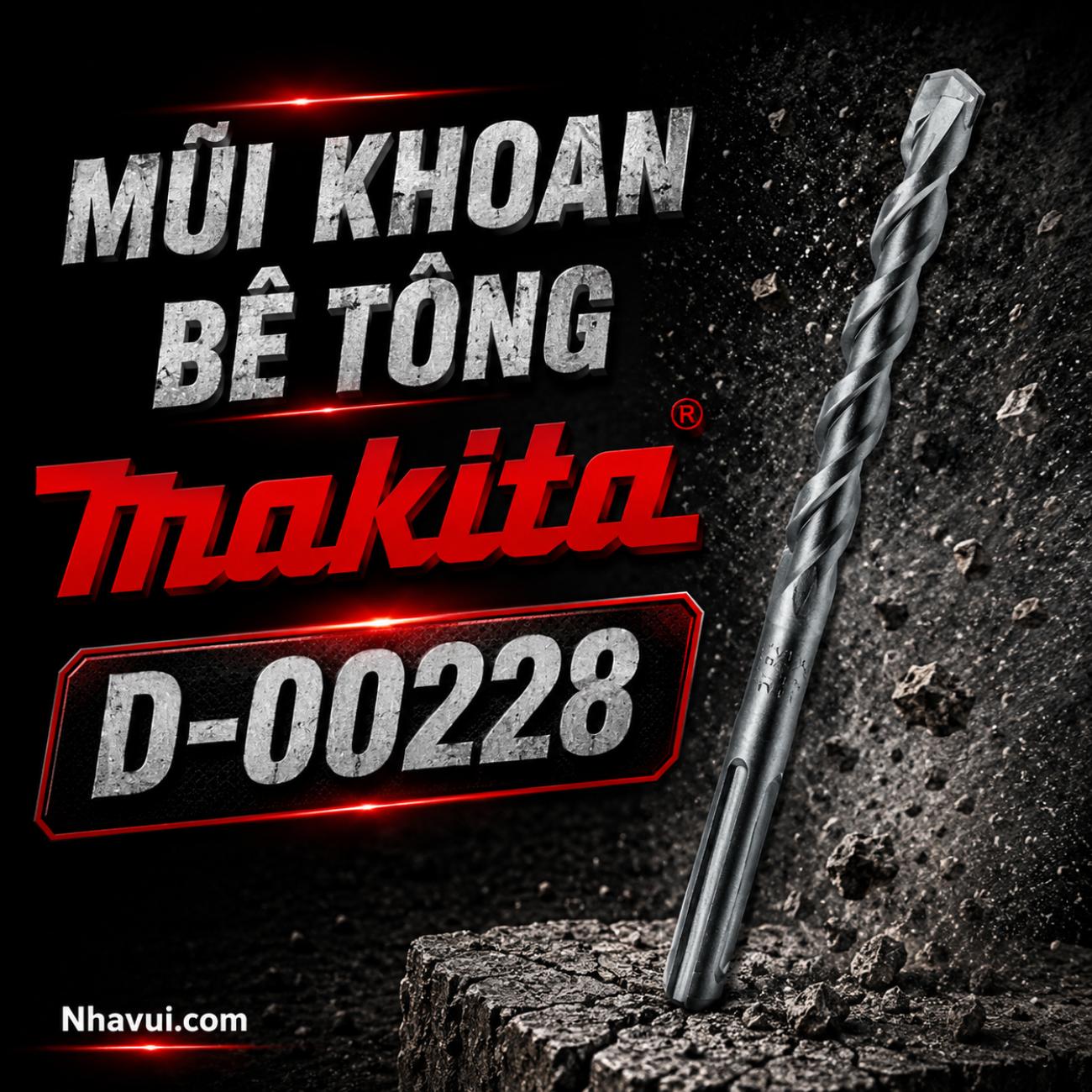 Mũi khoan bê tông Makita D-00228 kích thước 12x160mm