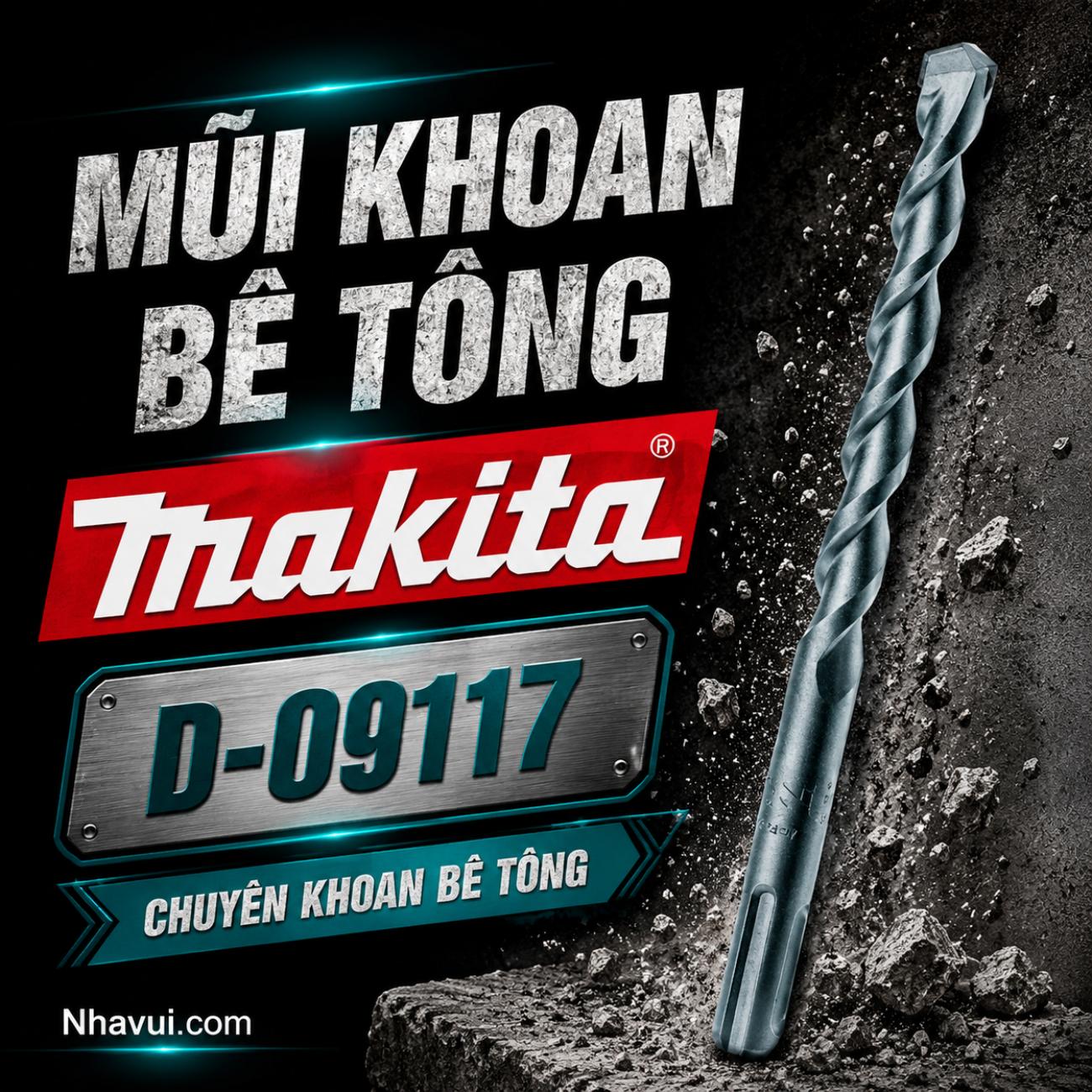 Mũi khoan bê tông Makita SDS Plus kích thước 10x50x110mm D-09117