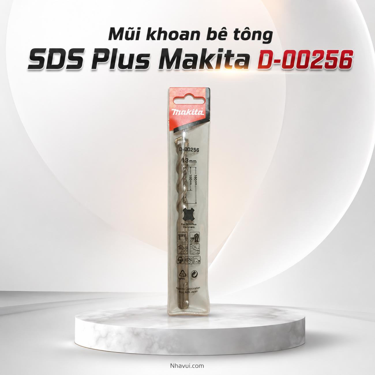 Mũi khoan bê tông Makita SDS Plus kích thước  13x160mm D-00256