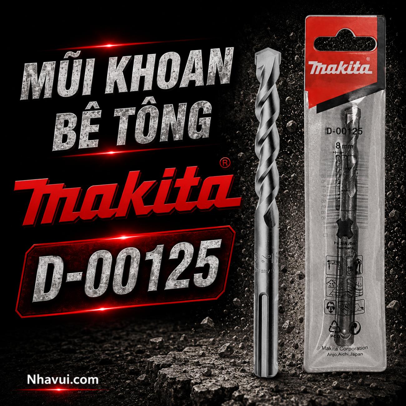 Mũi khoan bê tông Makita SDS Plus kích thước 8x110mm D-00125