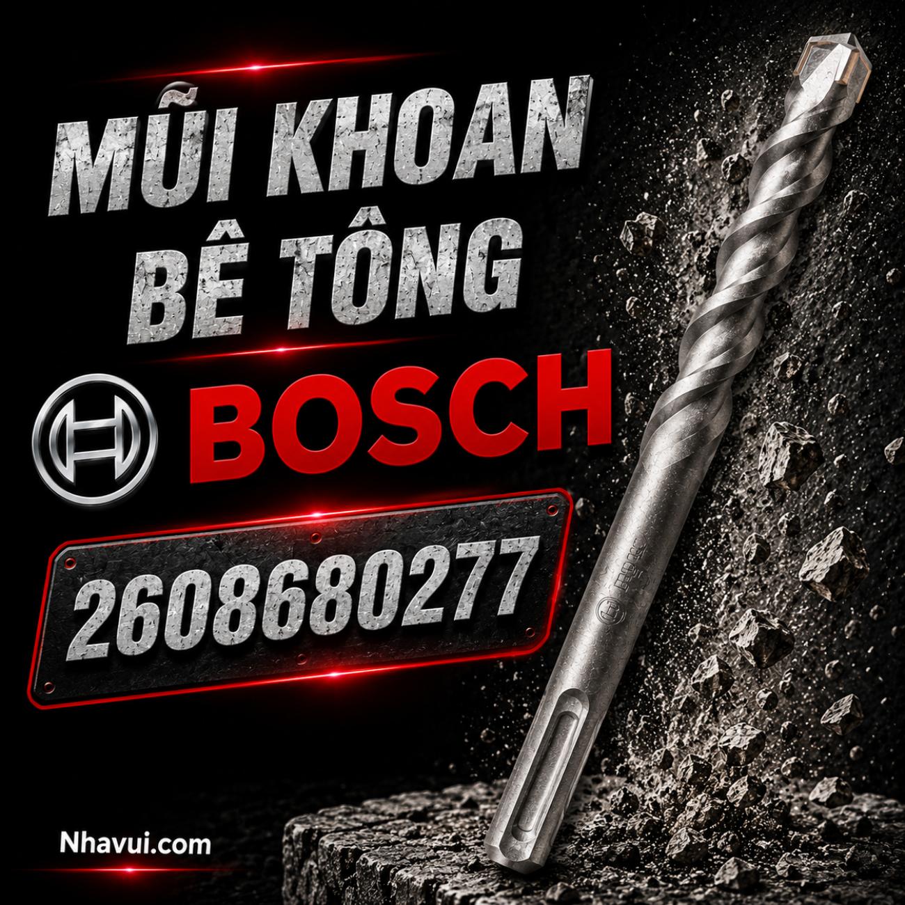 Mũi khoan bê tông SDS Plus-1 kích thước 12x100x160mm Bosch 2608680277