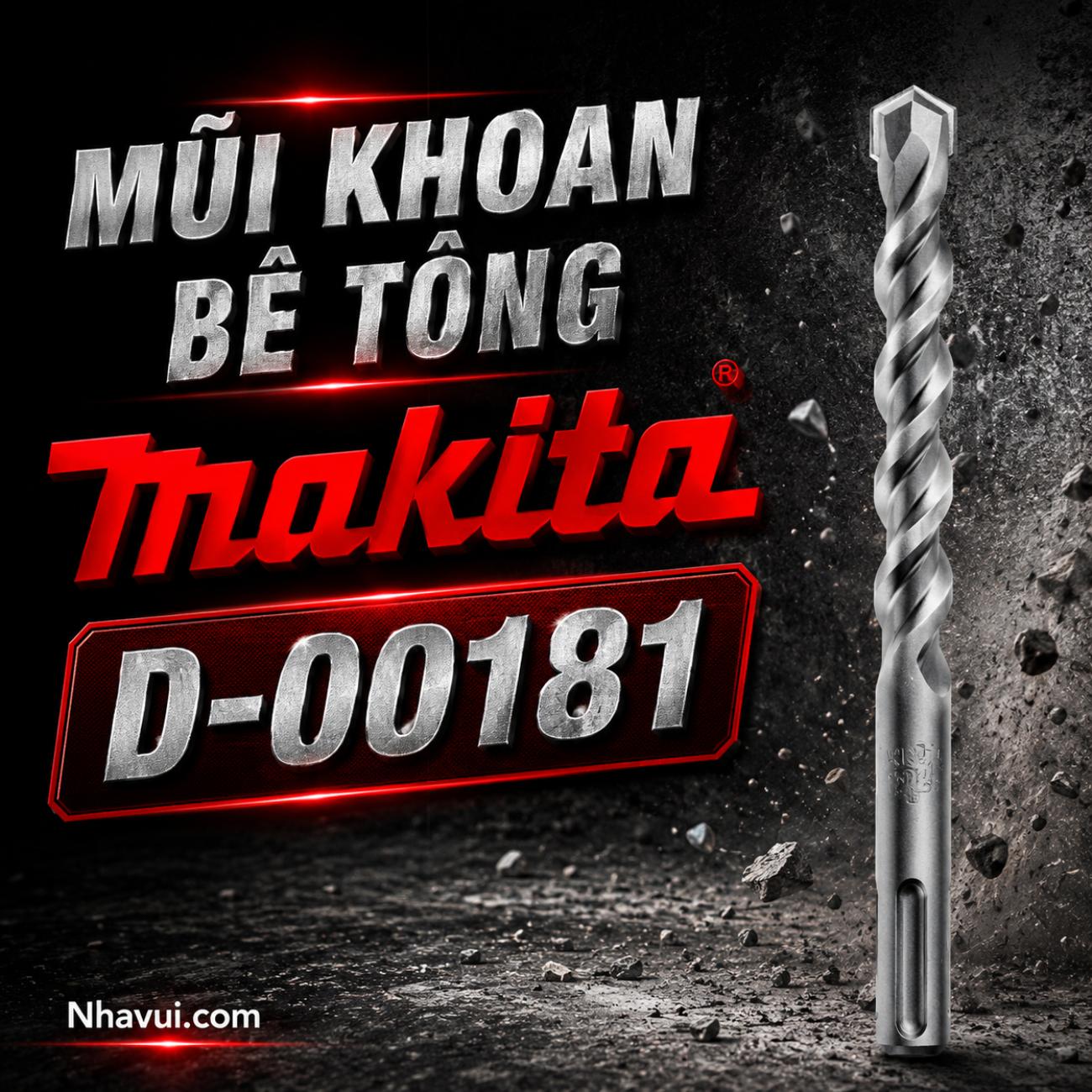 Mũi khoan bê tông SDS Plus Makita kích thước 10x210mm D-00181