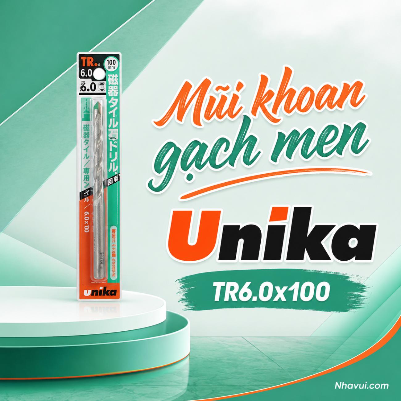 Mũi khoan gạch men kích thước 6x100mm Unika TR6.0x100