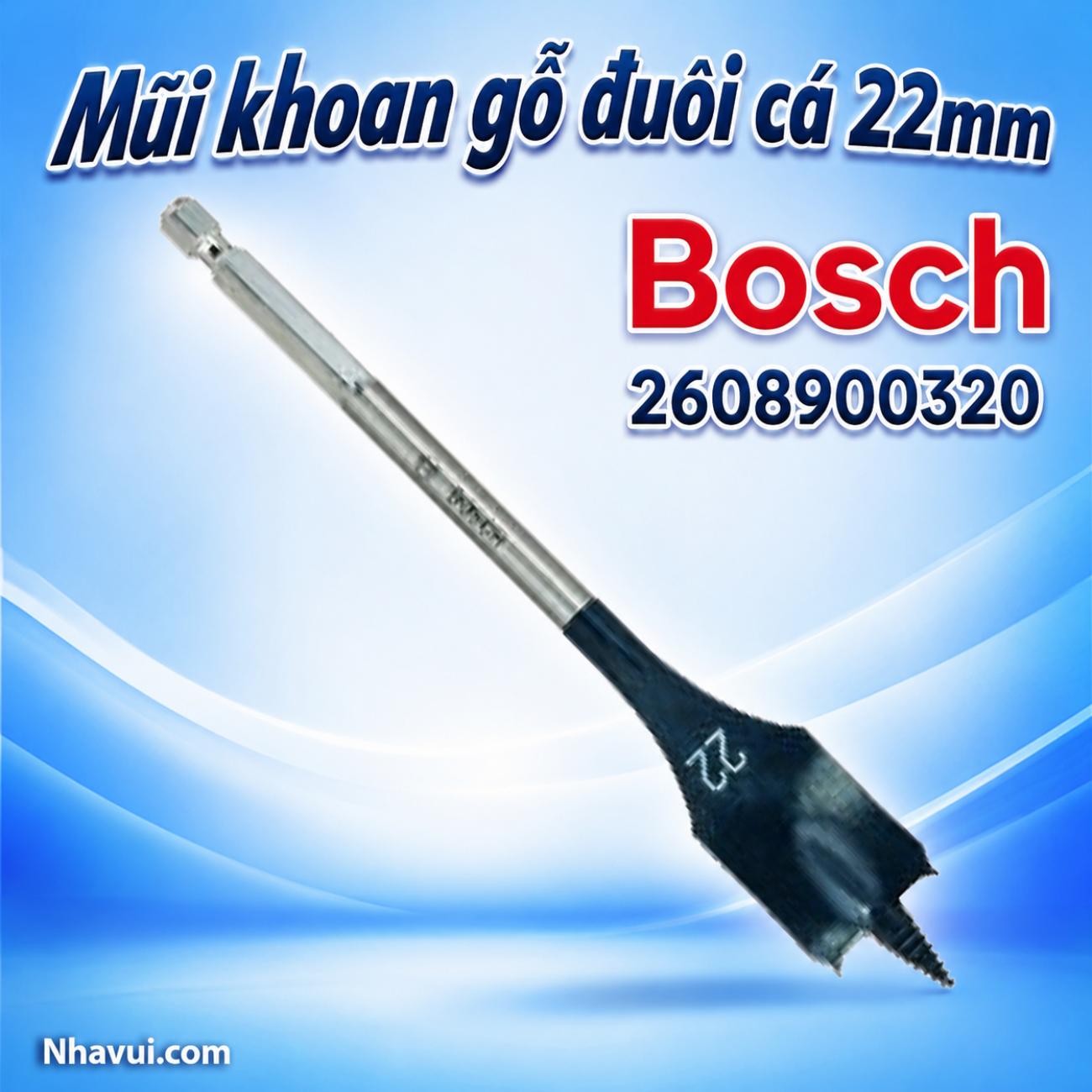 Mũi khoan gỗ đuôi cá Bosch 22mm 2608900320
