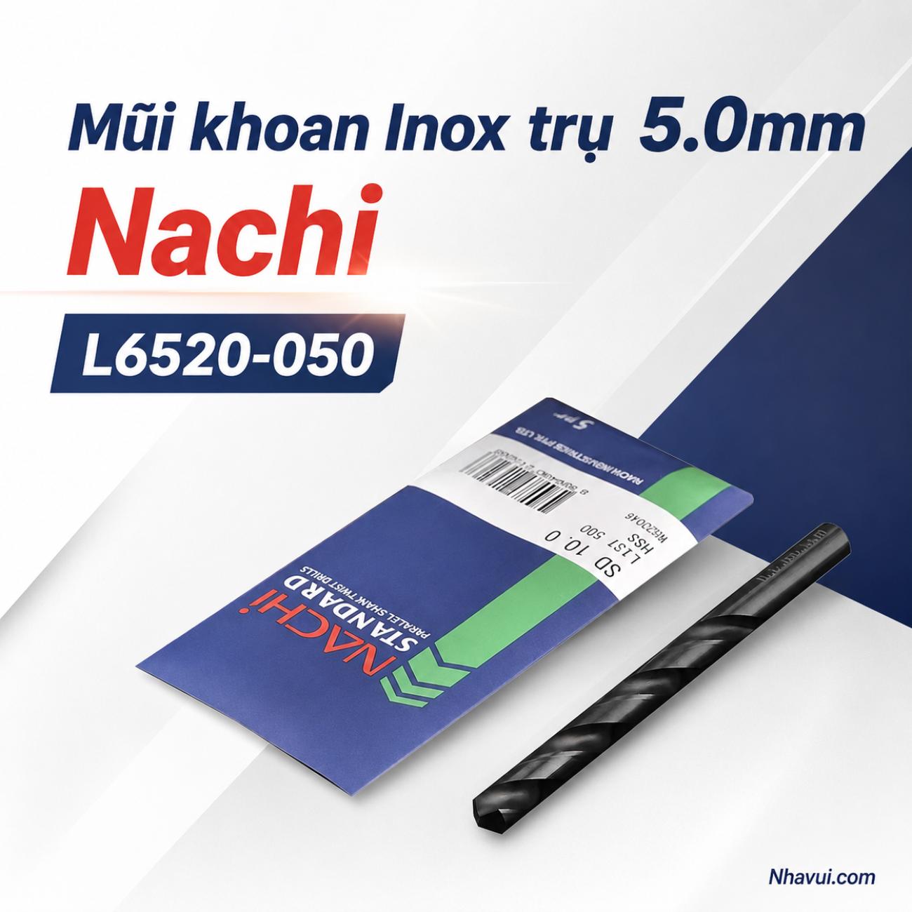 Mũi khoan inox trụ Nachi 5.0mm L6520-050