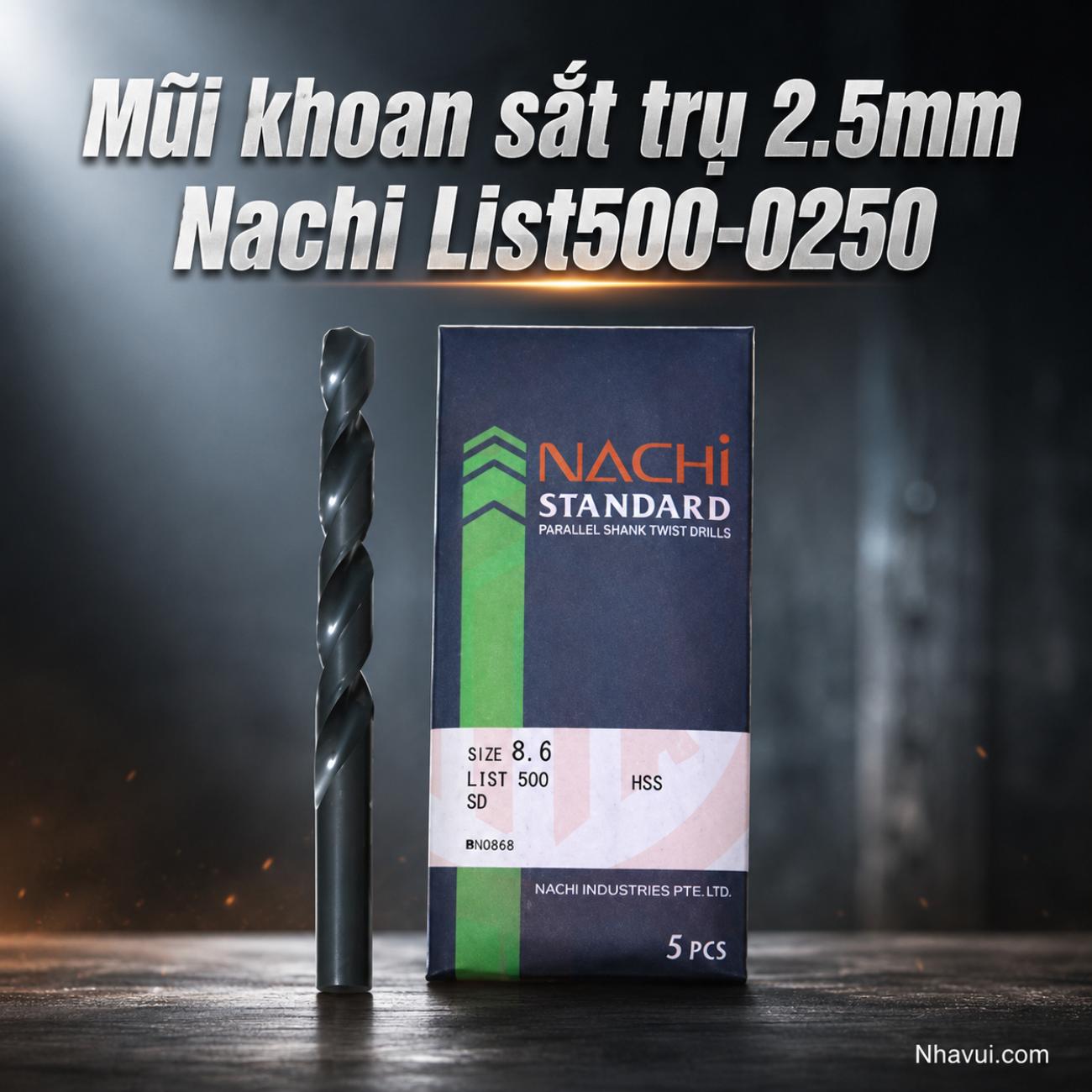 Mũi khoan sắt trụ 2.5mm Nachi List500-0250