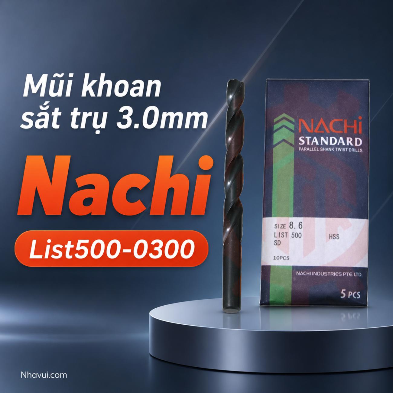 Mũi khoan sắt trụ 3.0mm Nachi List500-0300