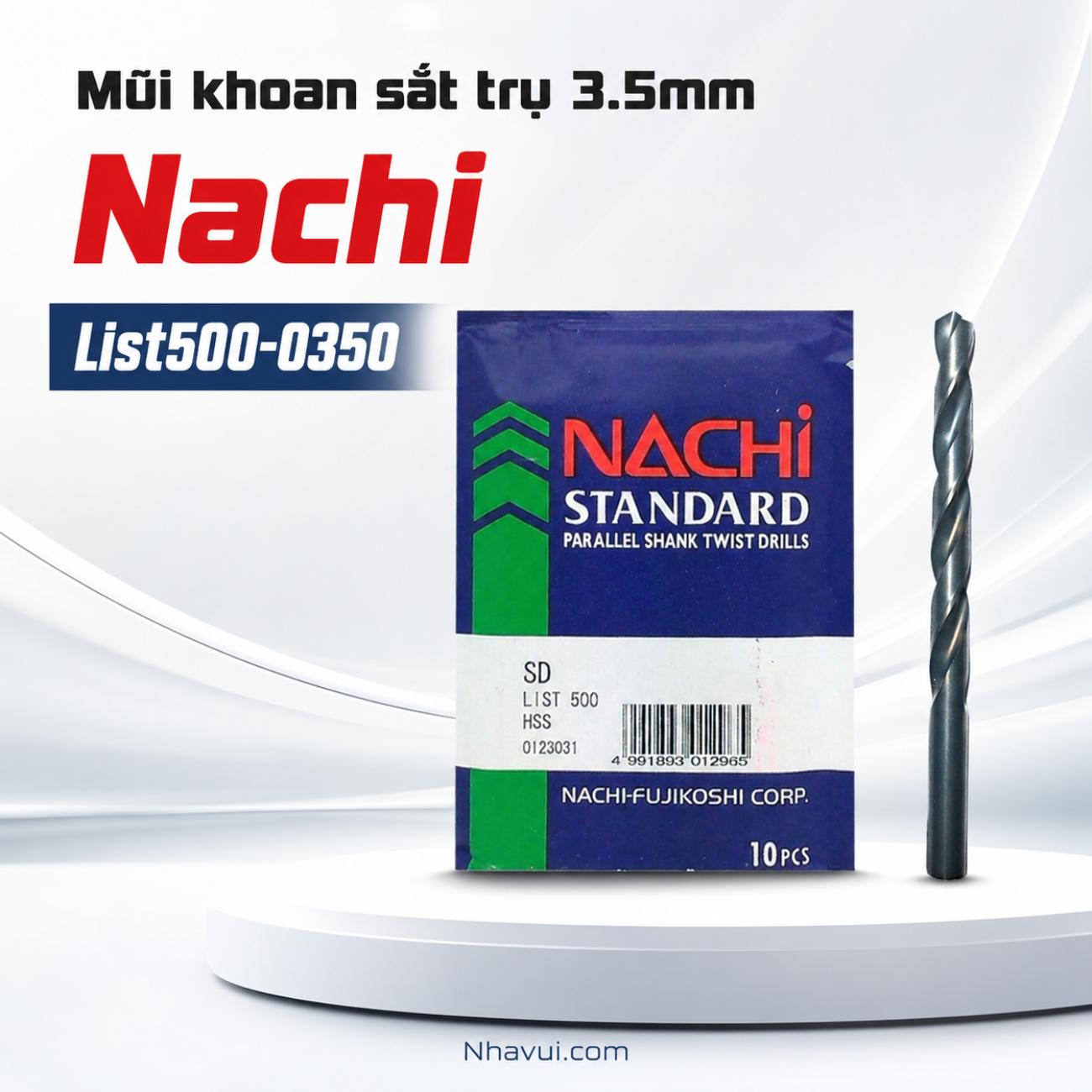 Mũi khoan sắt trụ 3.5mm Nachi List500-0350