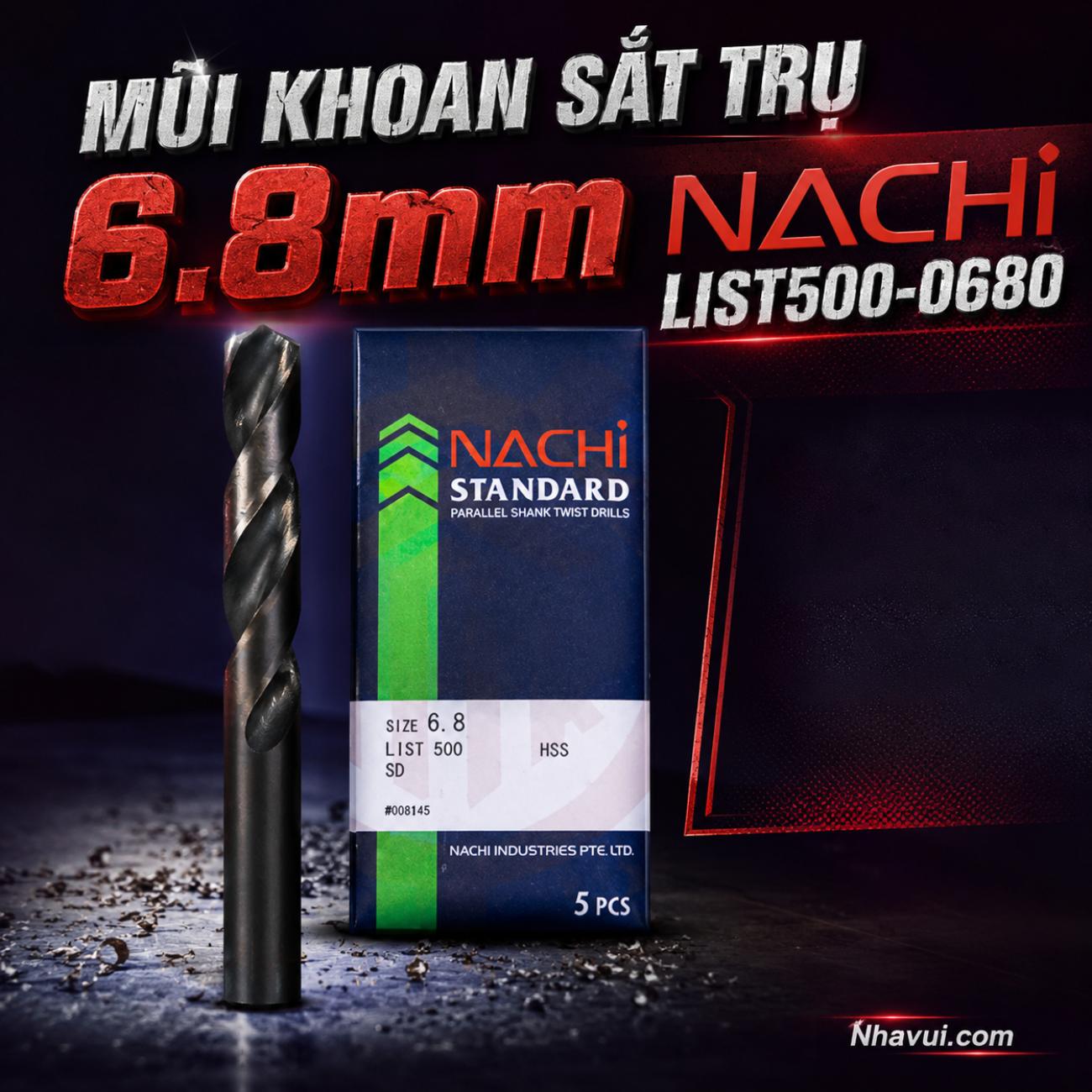 Mũi khoan sắt trụ 6.8mm Nachi List500-0680