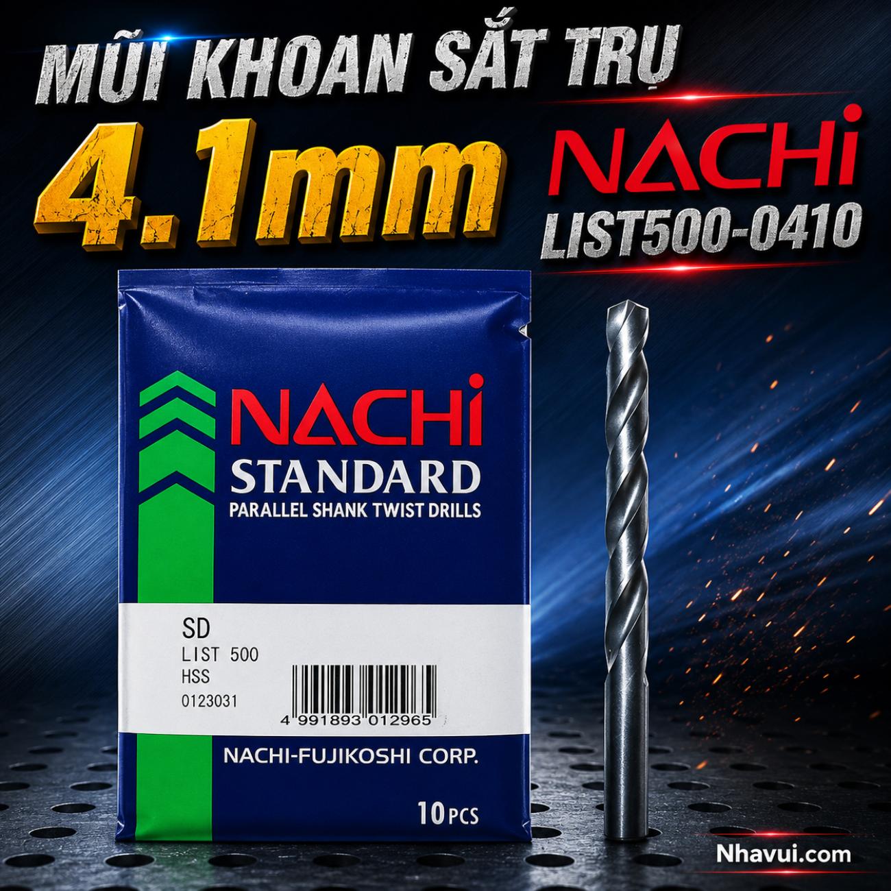 Mũi khoan sắt trụ HSS Nachi 4.1mm List500-0410