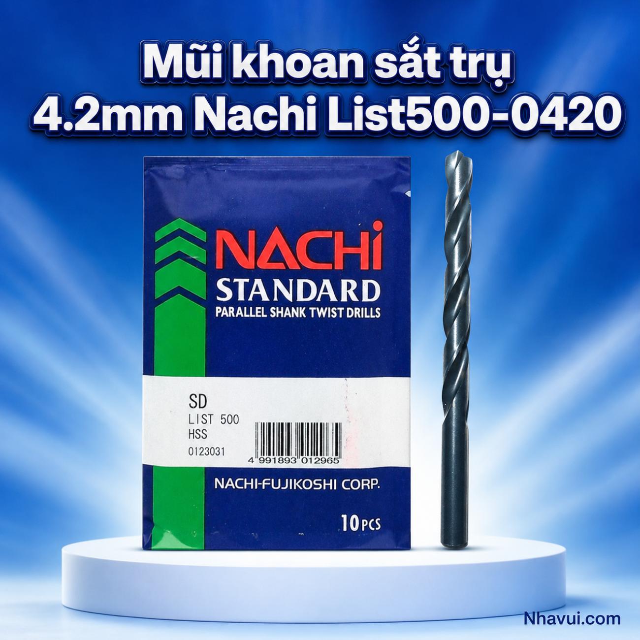 Mũi khoan sắt trụ HSS Nachi 4.2mm List500-0420
