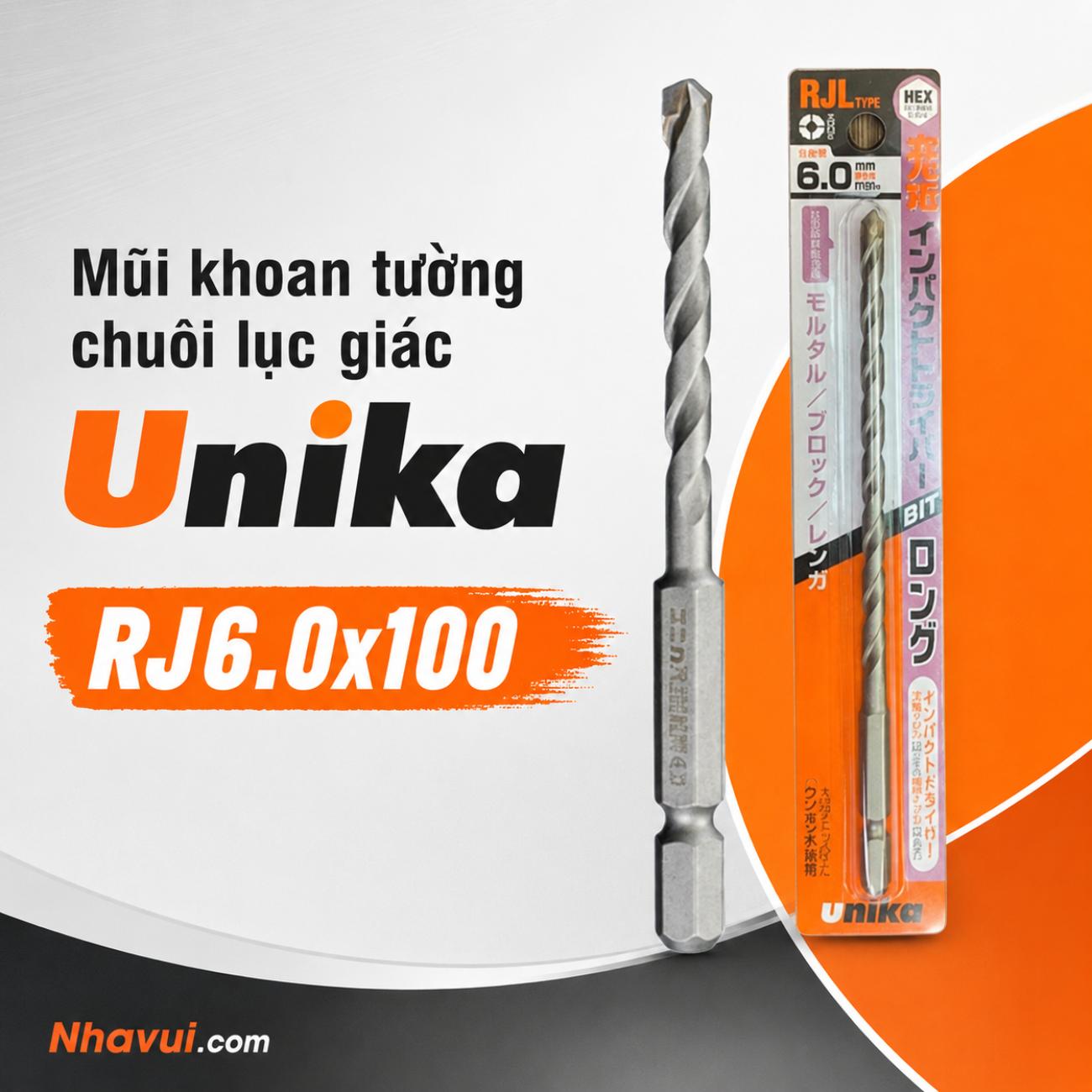 Mũi khoan tường chuôi lục giác 6.0x100mm Unika RJ6.0x100