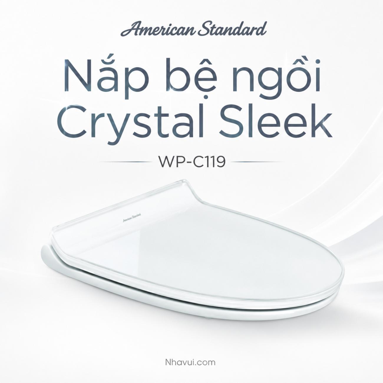 Nắp bệ ngồi bồn cầu Vanni Crystal Sleek màu trắng WP-C119