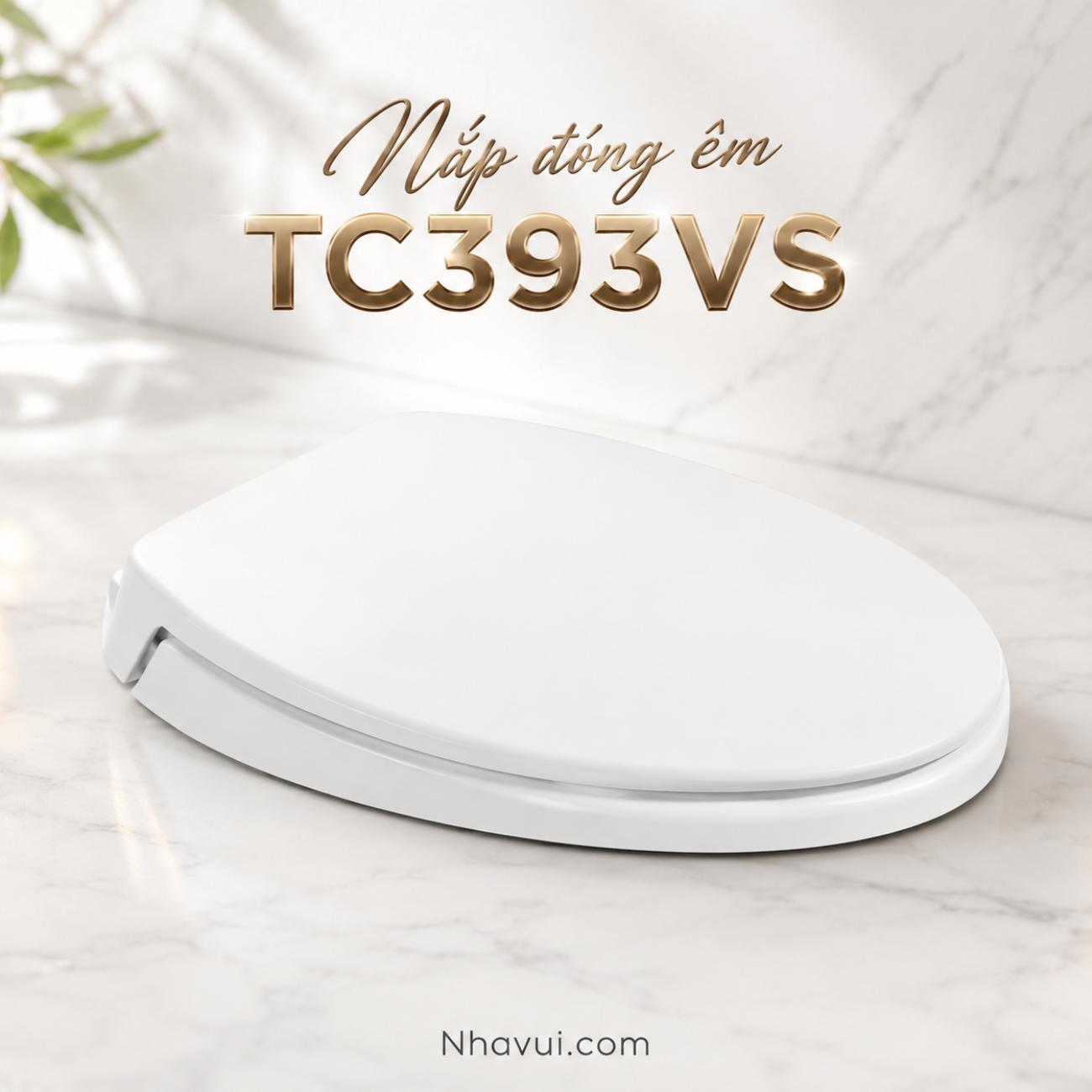 Nắp đóng êm TOTO TC393VS thiết kế thon dài cho bàn cầu