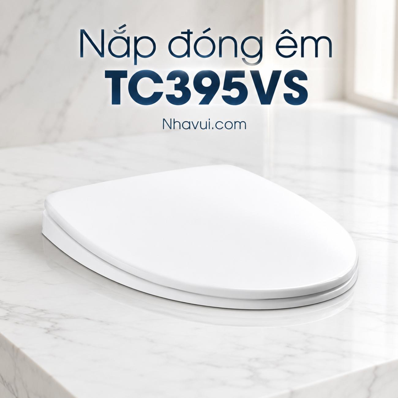Nắp đóng êm TOTO TC395VS thiết kế thon dài cho bàn cầu