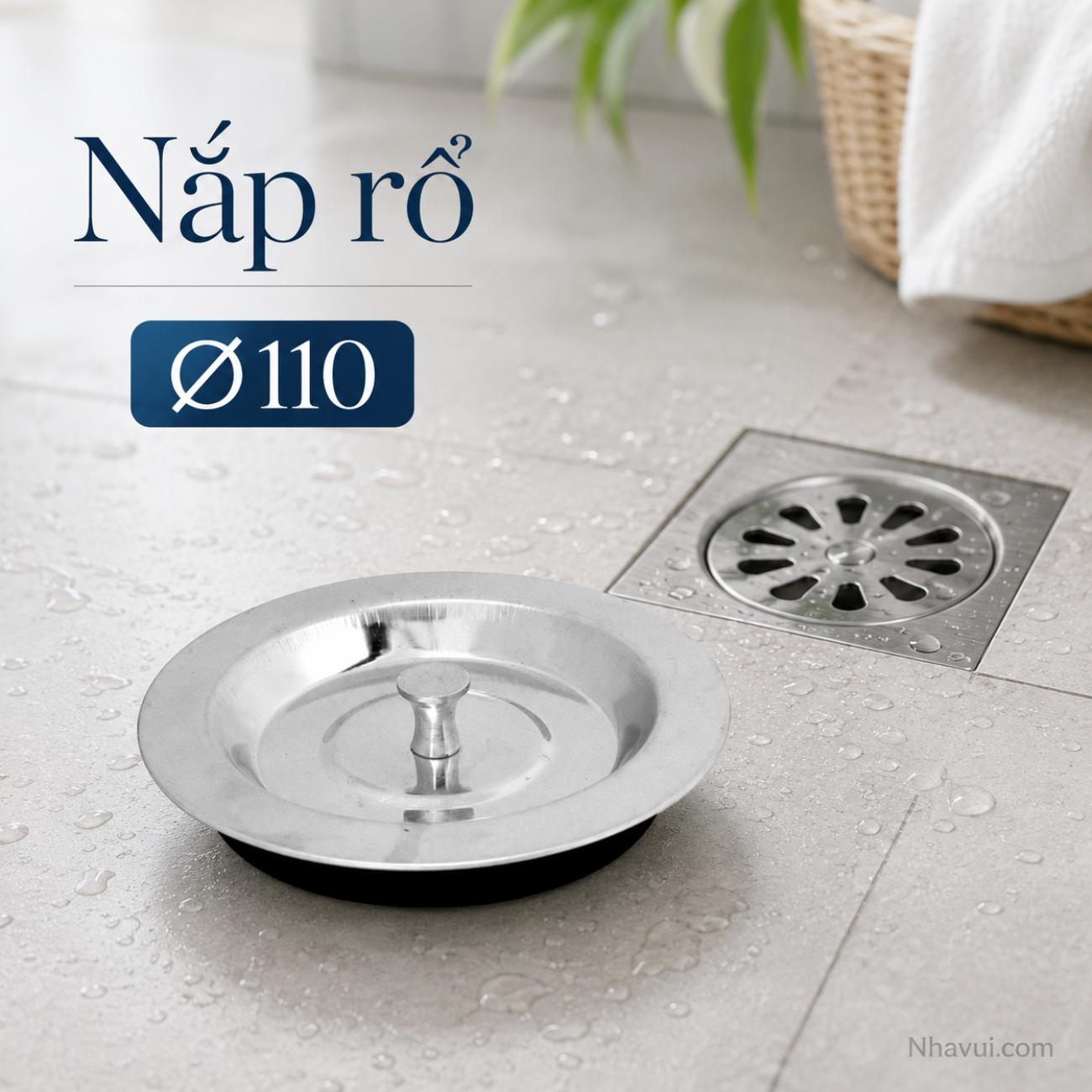 Nắp rổ Vanni Ø110 inox cho rổ rác thoát nước