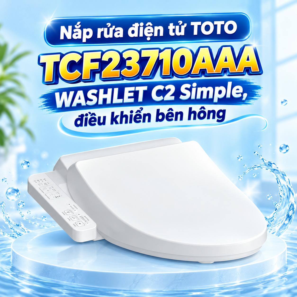 Nắp rửa điện tử TOTO TCF23710AAA WASHLET C2 Simple