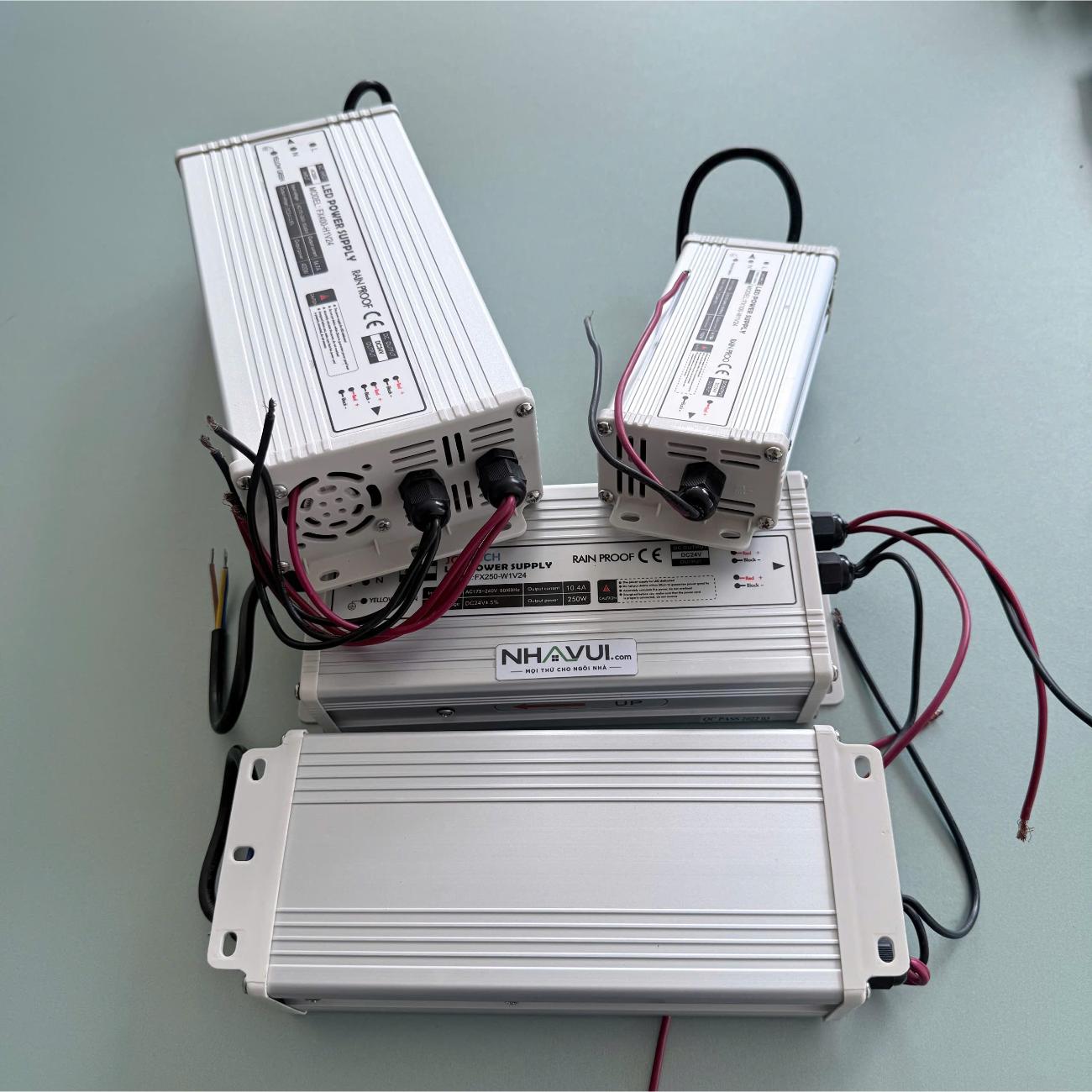 Nguồn chống mưa JCVTECH cho LED dây 24V 100W–400W