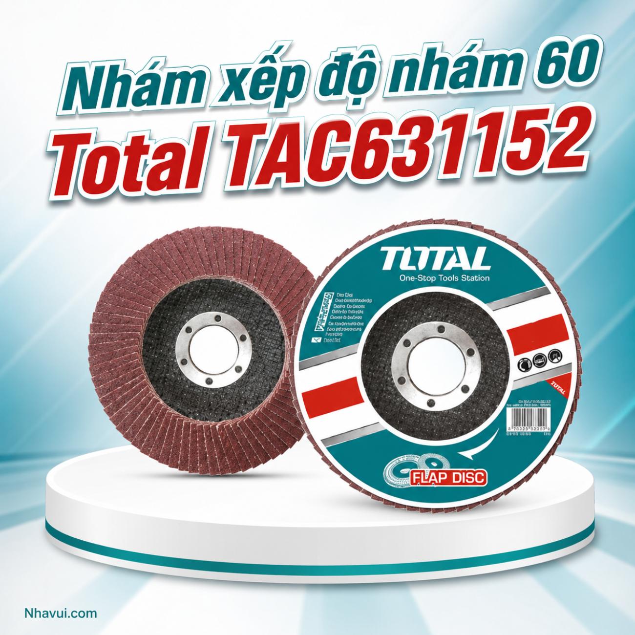 Nhám xếp độ nhám 60 Total TAC631152 kích thước 115x22mm