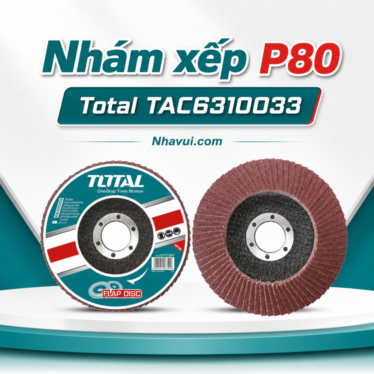 Nhám xếp Total P80 kích thước 100x16mm TAC6310033