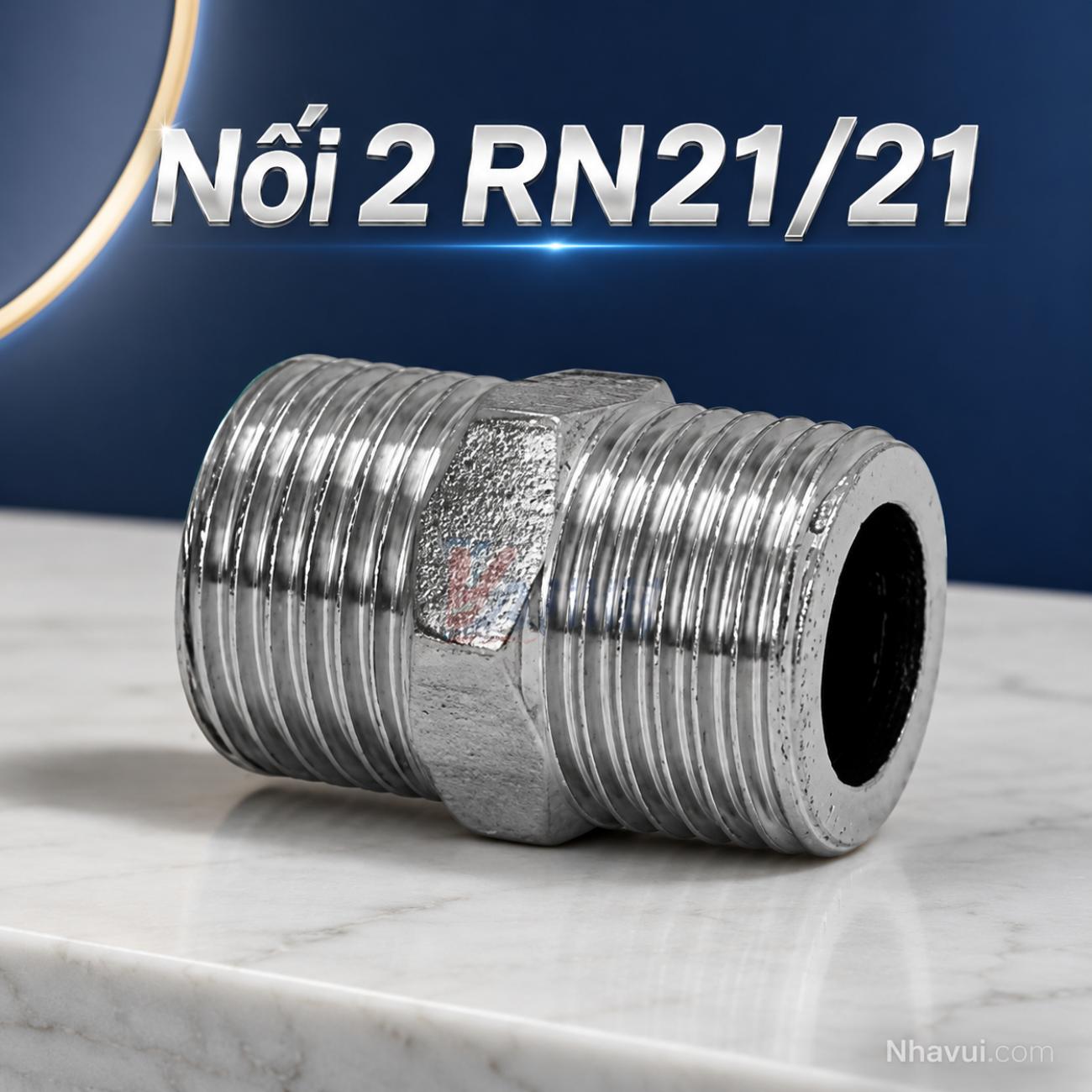 Nối 2 RN21/21 Vanni inox mạ crome