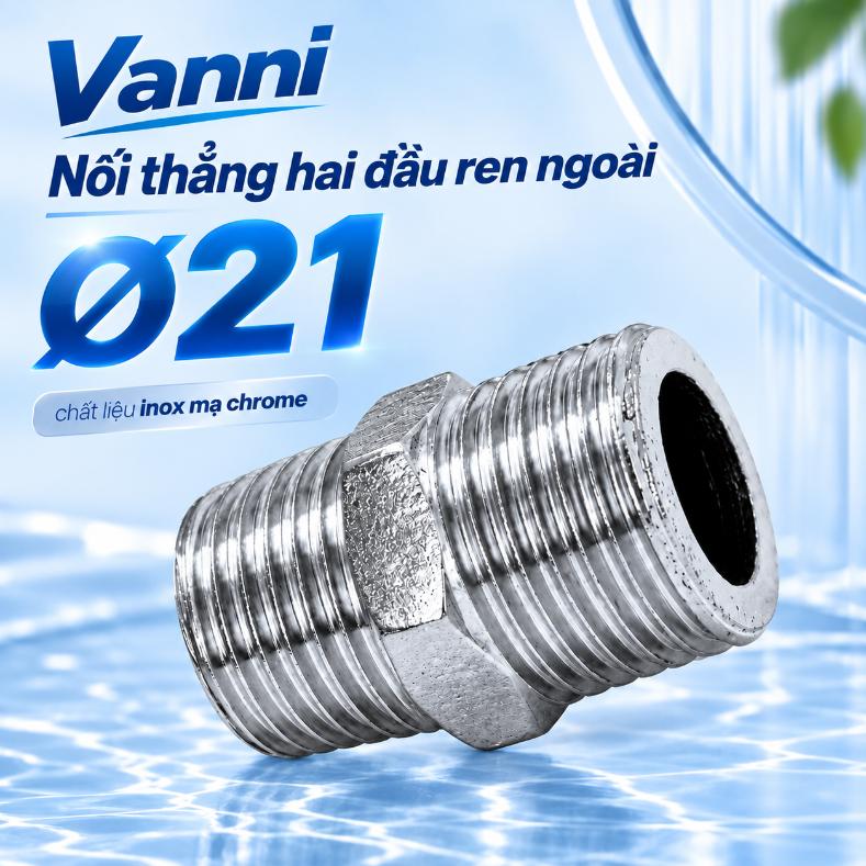Nối 2 RN21/21 Vanni inox mạ crome