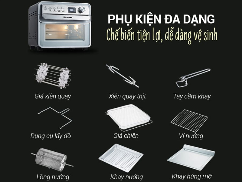 Nồi chiên không dầu cảm ứng Nagakawa NAG3309 24 lít