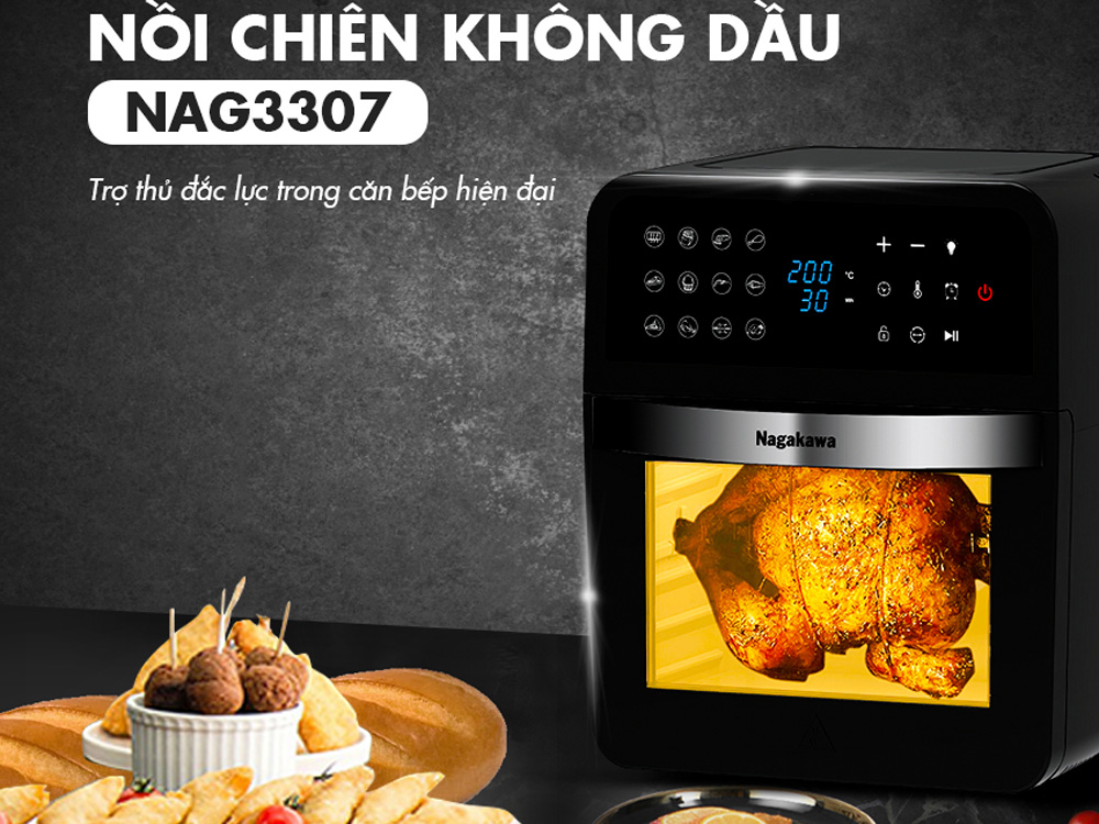 Nồi chiên không dầu Nagakawa NAG3307 12 lít