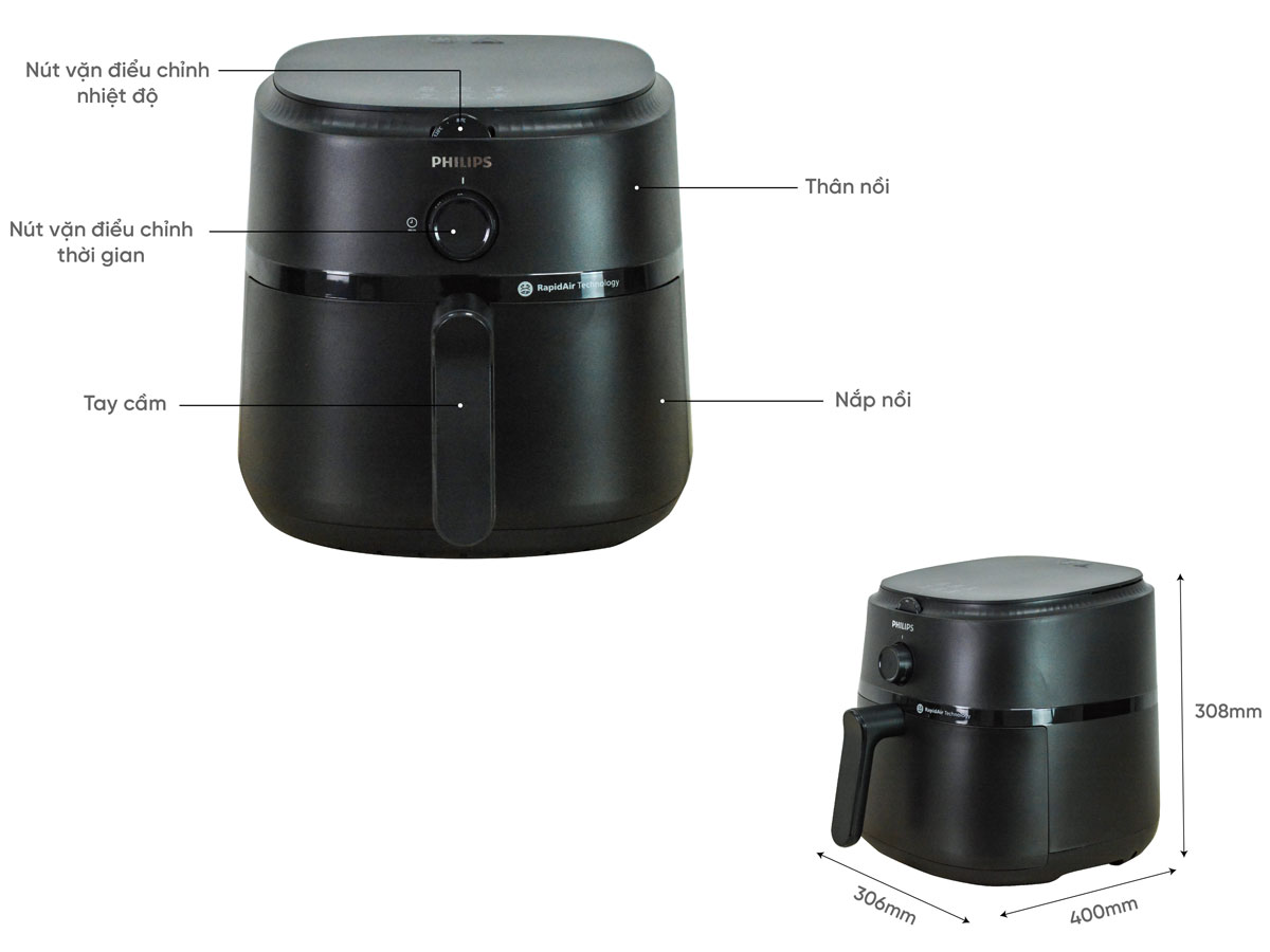 Nồi chiên không dầu Philips NA130/00 6,2 lít