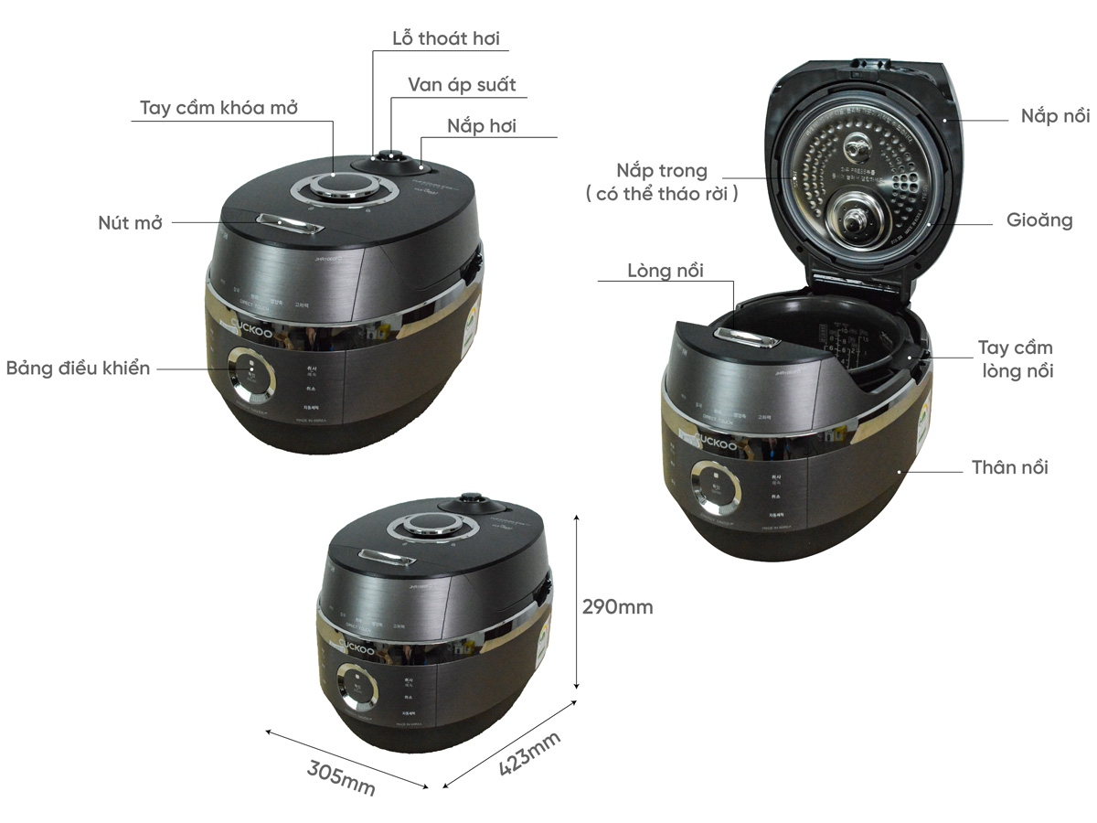 Nồi cơm điện cao tần Cuckoo CRP-JHR1060FD 1.8L