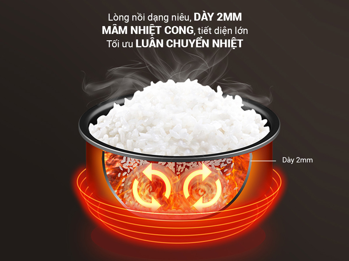 Nồi cơm điện tử lòng niêu Nagakawa NAG0135 1,8 lít