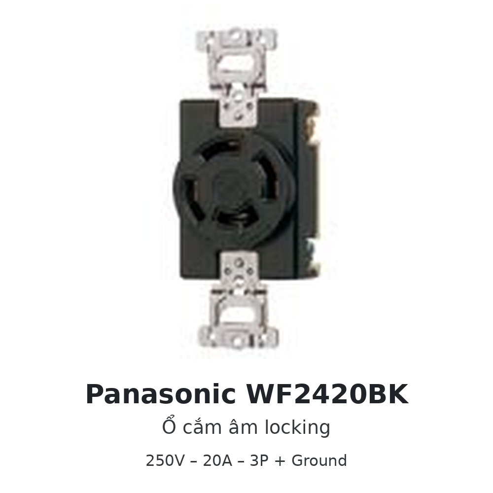 Ổ cắm âm locking Panasonic WF2420BK màu đen 250V 20A 3P + Ground