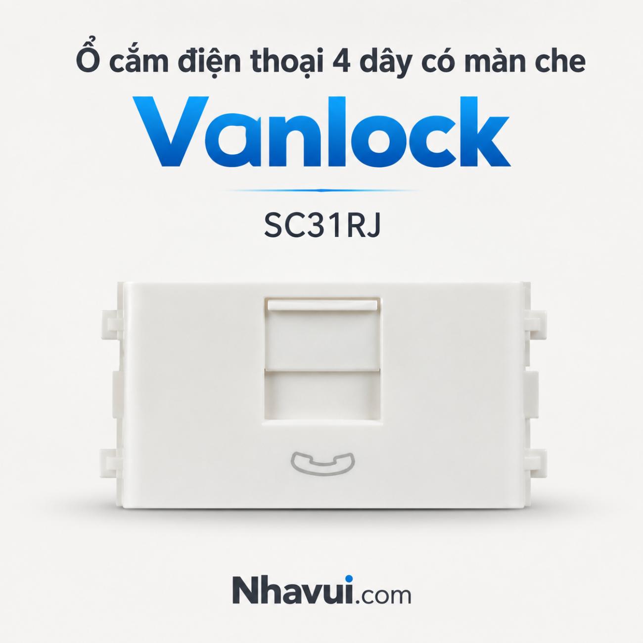 Ổ cắm điện thoại 4 dây có màn che Sino SC31RJ