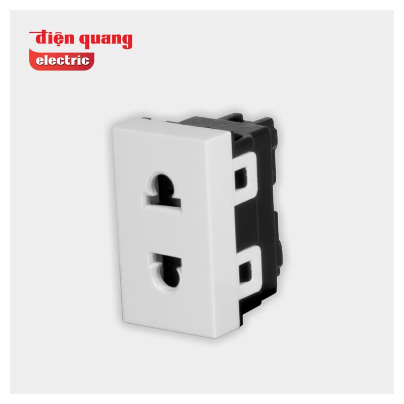 Ổ cắm đơn 2 chấu âm tường DQHome ĐQ IW1 O2PS W (set 3 cái, trắng)
