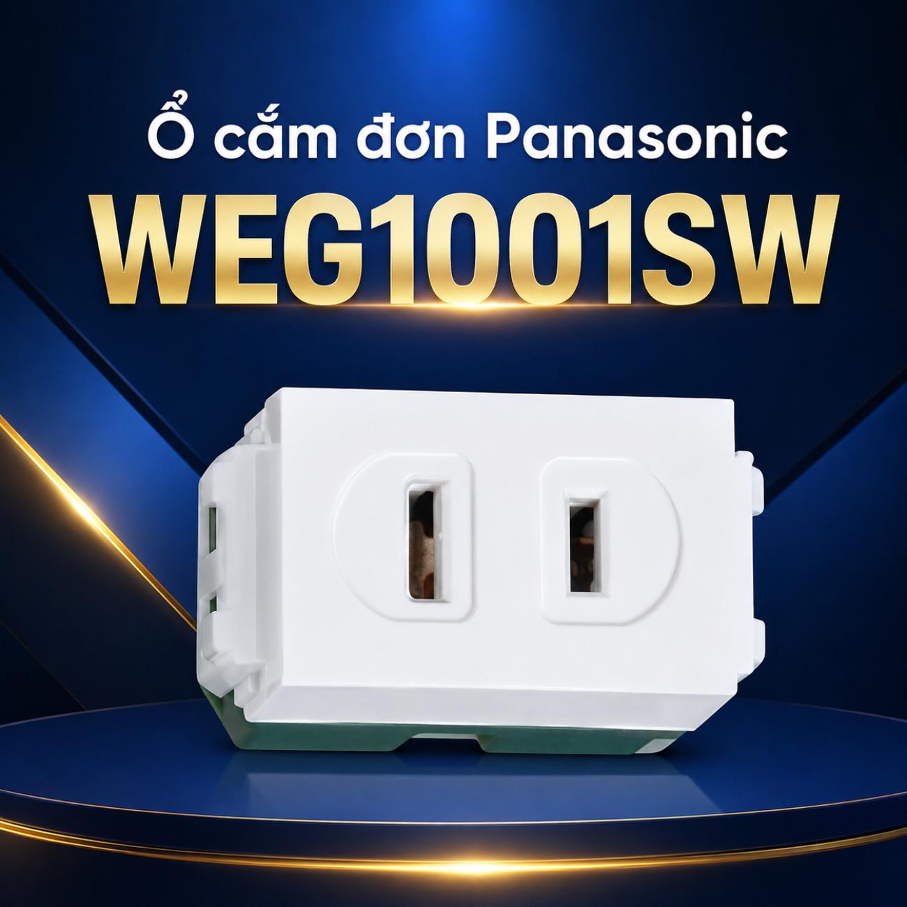 Ổ cắm đơn Panasonic WEG1001SW dùng cho phích cắm dẹp 250VAC-16A