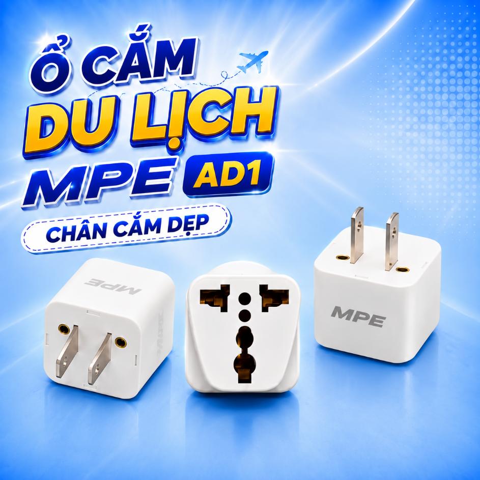 Ổ cắm du lịch MPE AD1 chân cắm dẹp