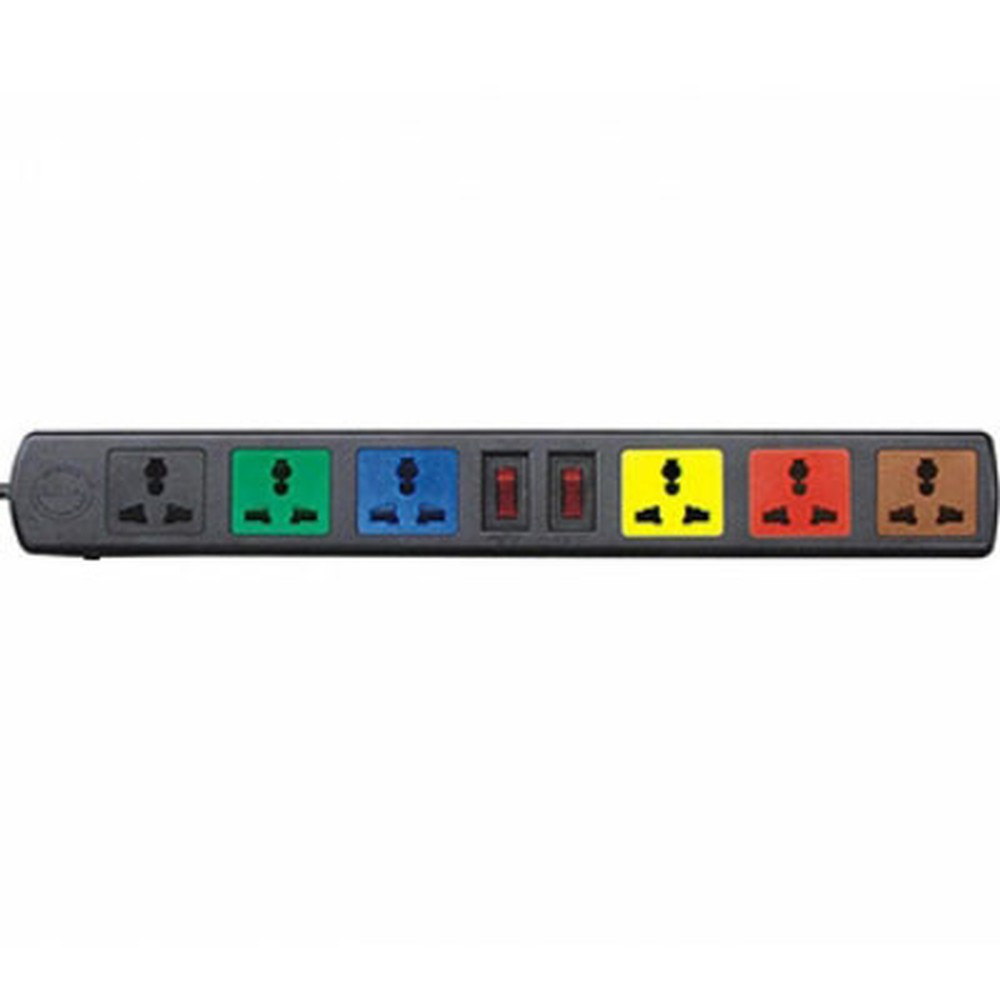 Ổ cắm kéo dài đa năng LiOA 6D52N 6 ổ cắm, dây 5 m, 2200 W có aptomat