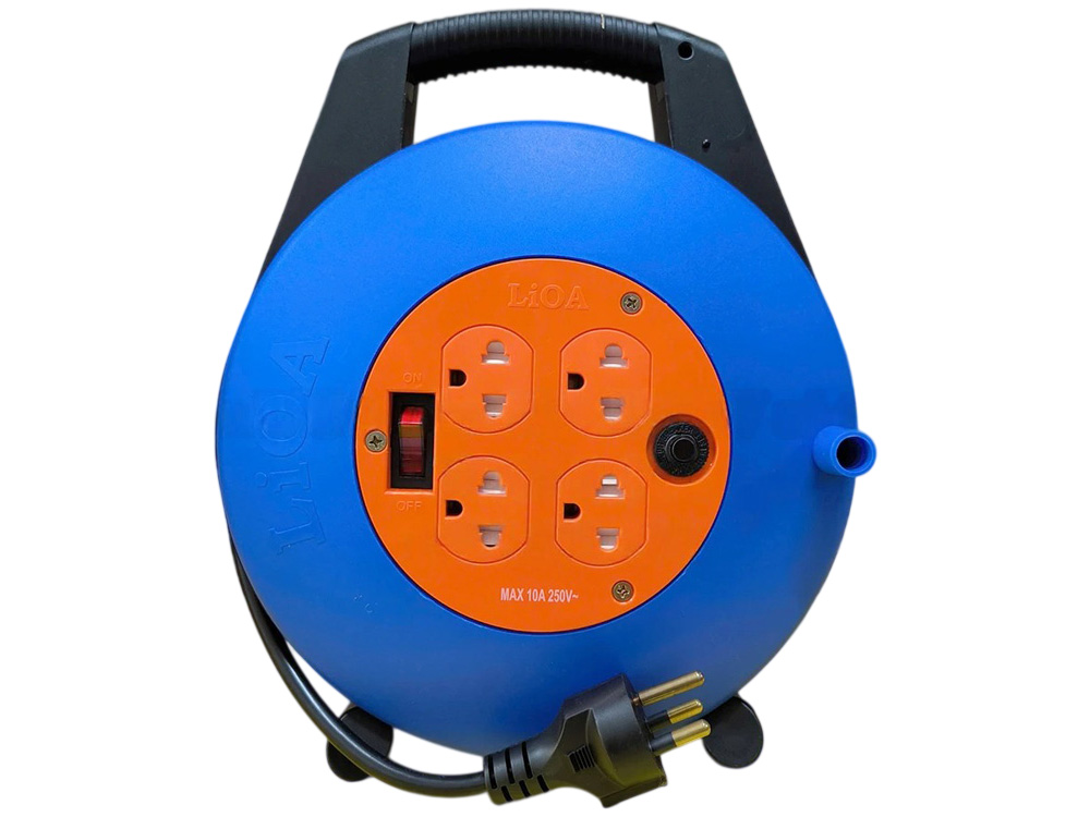 Ổ cắm kéo dài xách tay LiOA XTD10-3-10A cuộn dây kín