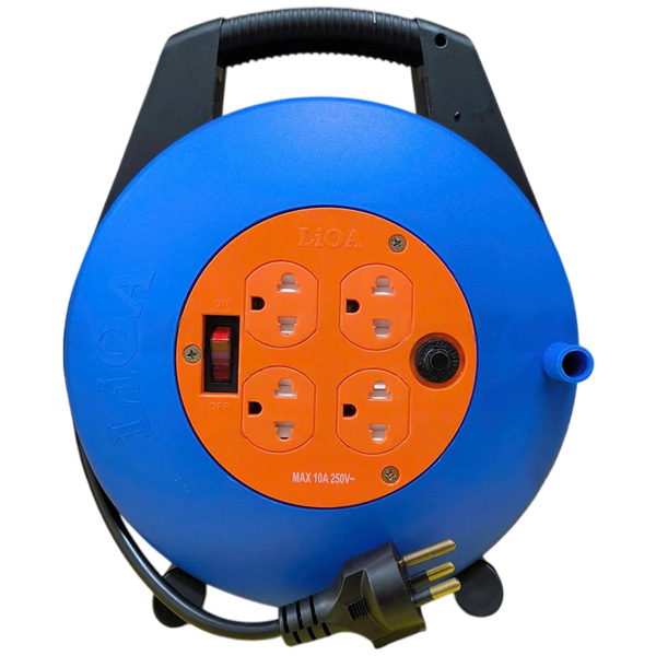 Ổ cắm kéo dài xách tay LiOA XTD10-3-10A cuộn dây kín