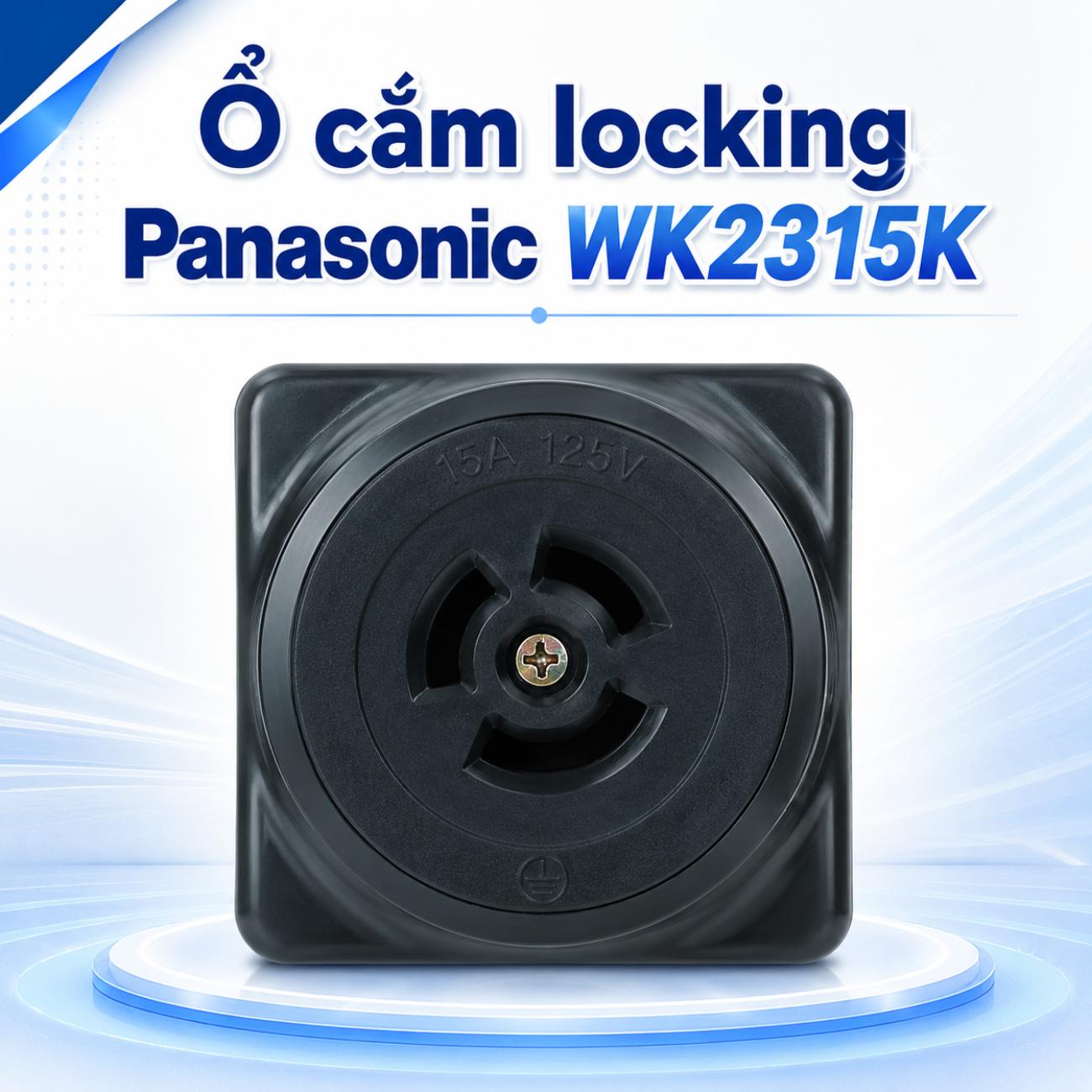 Ổ cắm locking loại nổi Panasonic WK2315K 125V 15A 2P + Ground màu đen