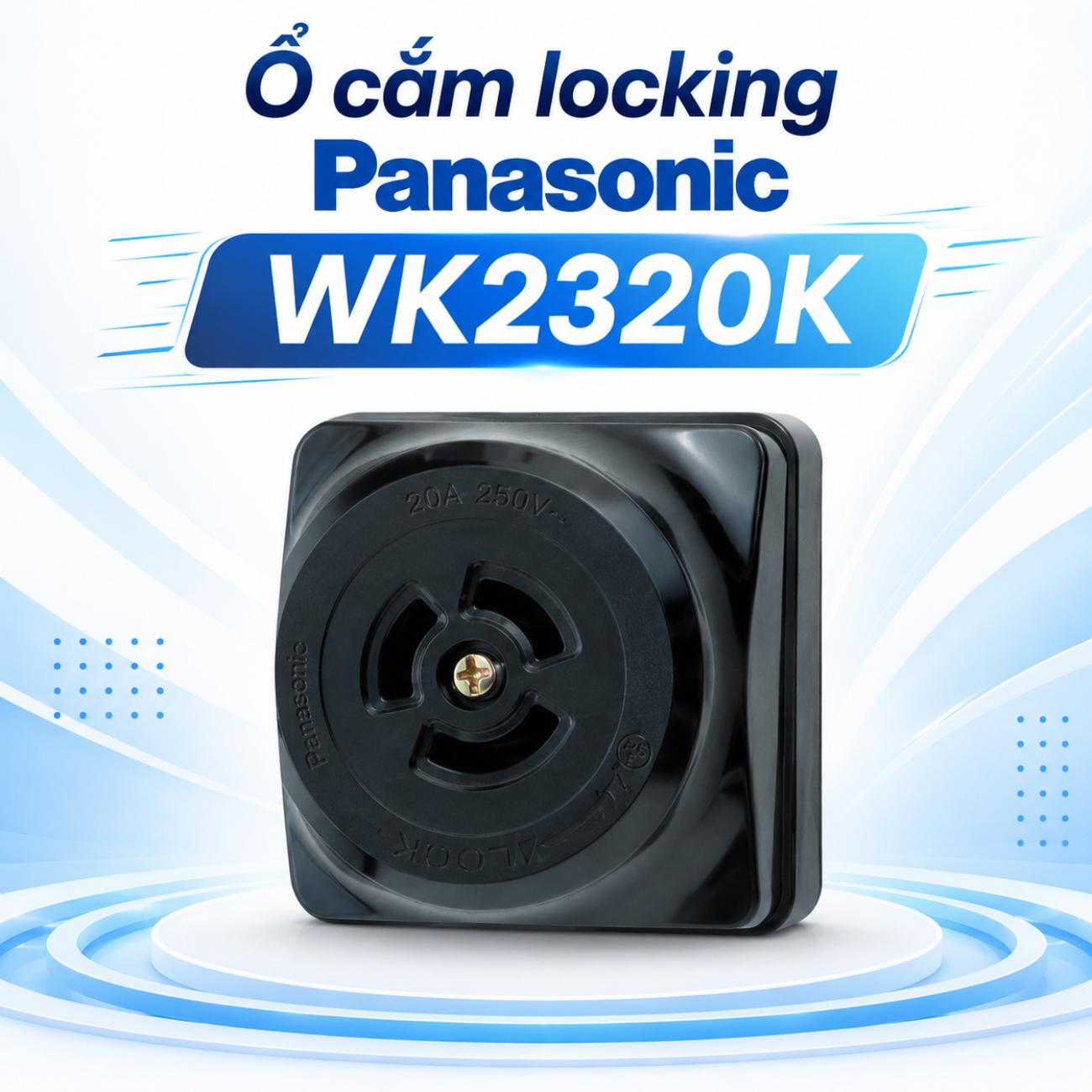 Ổ cắm locking Panasonic WK2320K loại nổi màu đen 250V 20A 3P